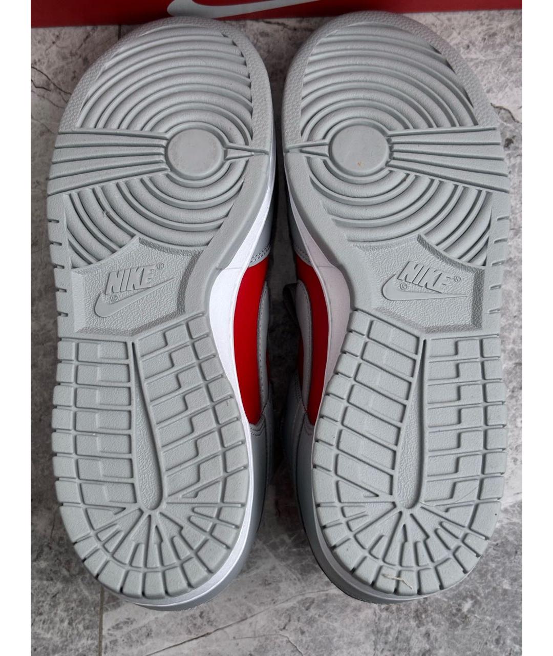 NIKE Серые кожаные низкие кроссовки / кеды, фото 5