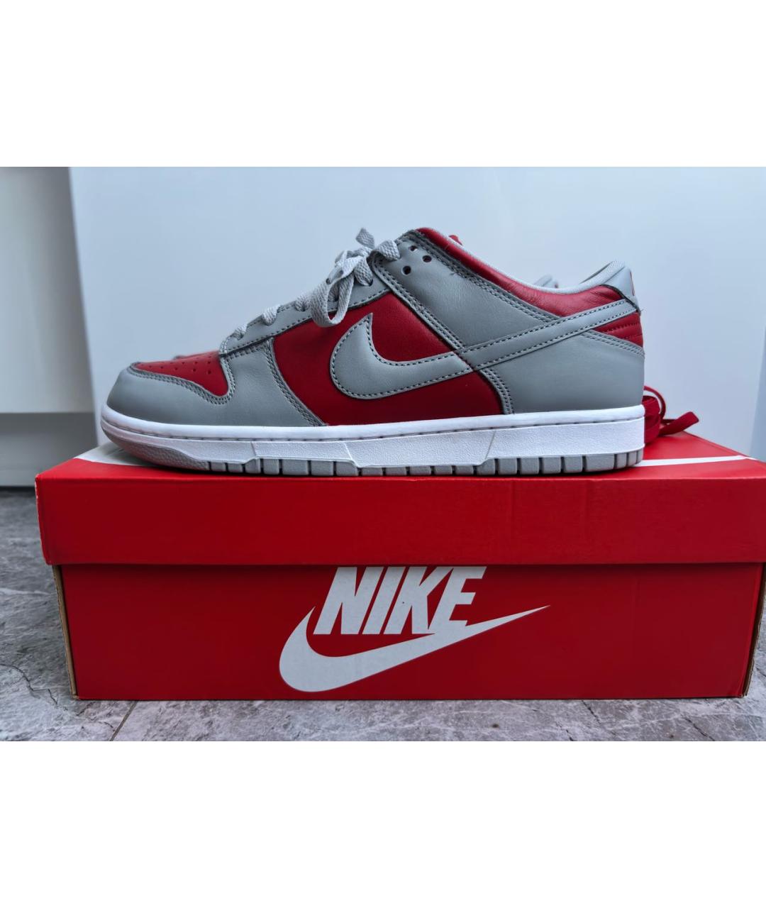 NIKE Серые кожаные низкие кроссовки / кеды, фото 9