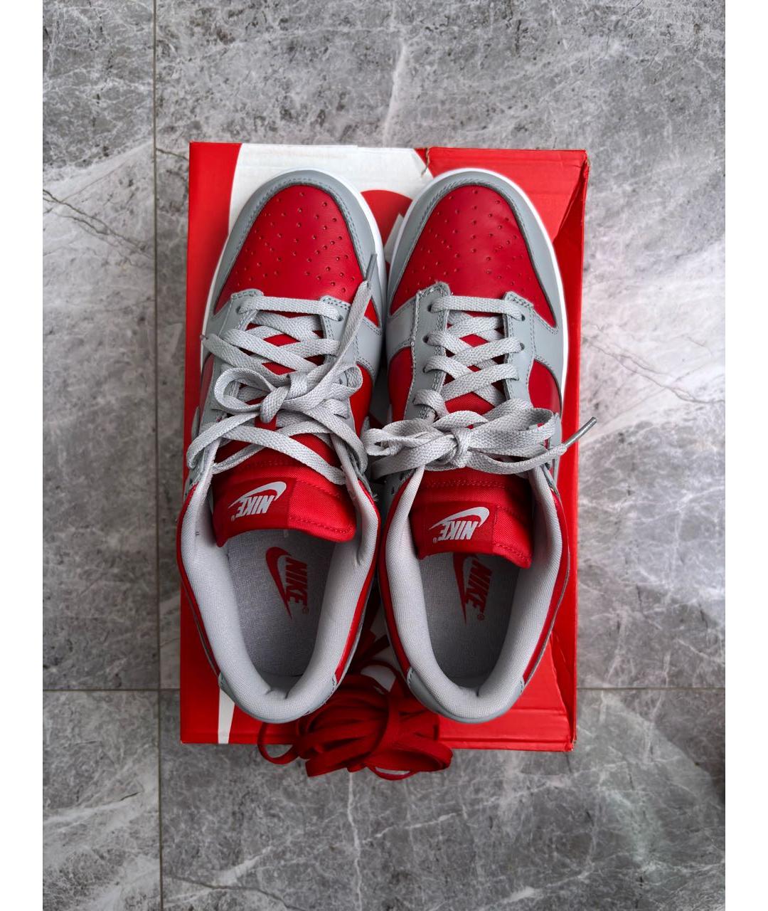 NIKE Серые кожаные низкие кроссовки / кеды, фото 3