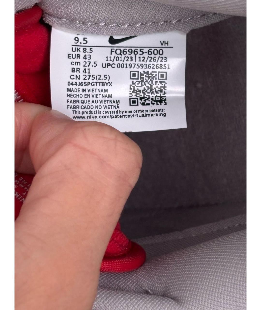 NIKE Серые кожаные низкие кроссовки / кеды, фото 6