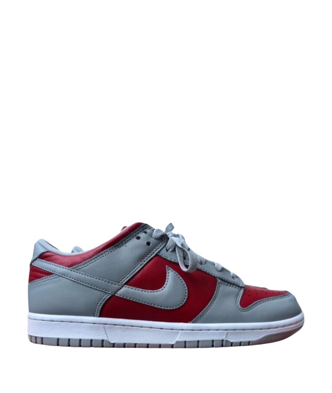 NIKE Серые кожаные низкие кроссовки / кеды, фото 1