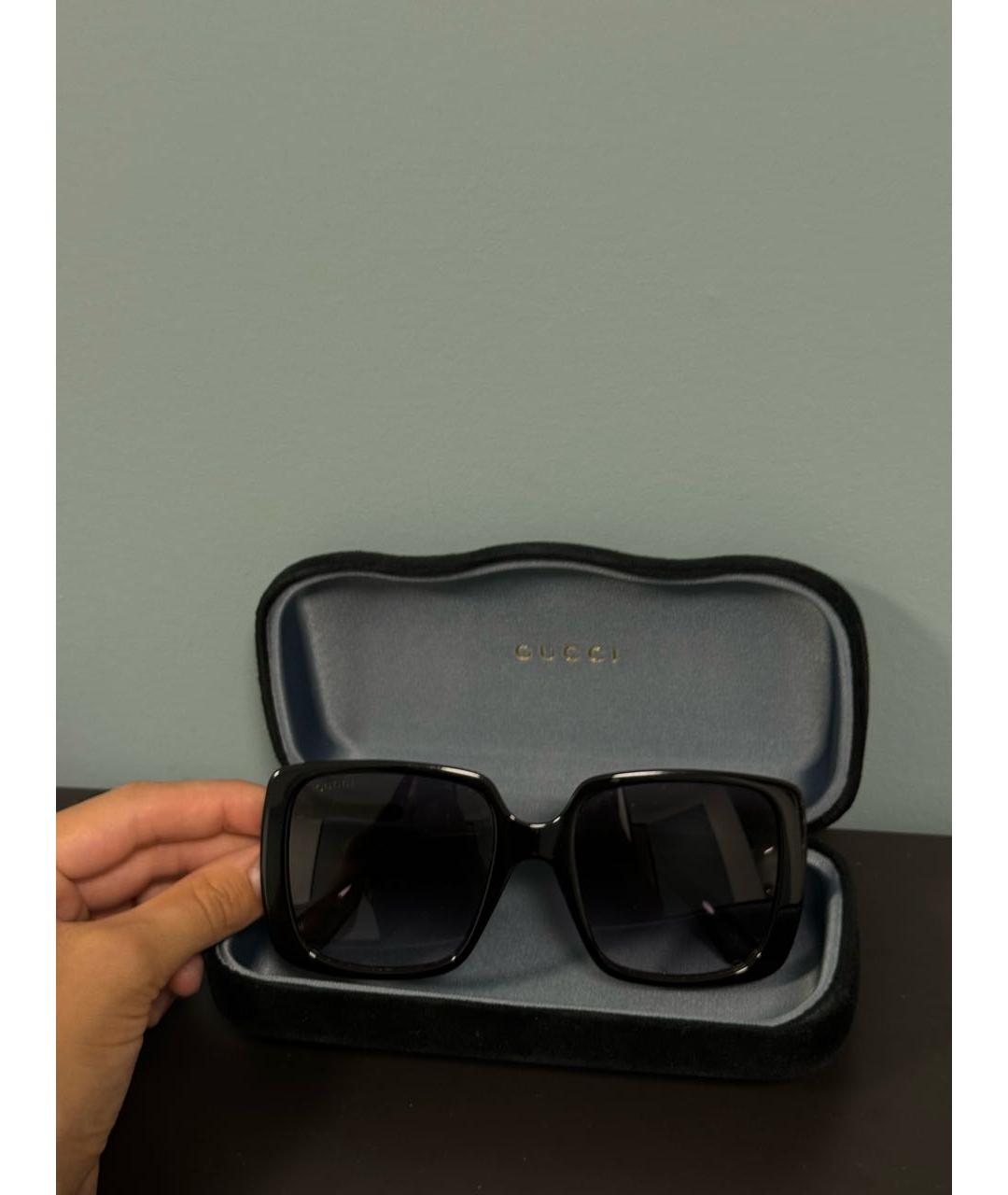 GUCCI Черные пластиковые солнцезащитные очки, фото 2