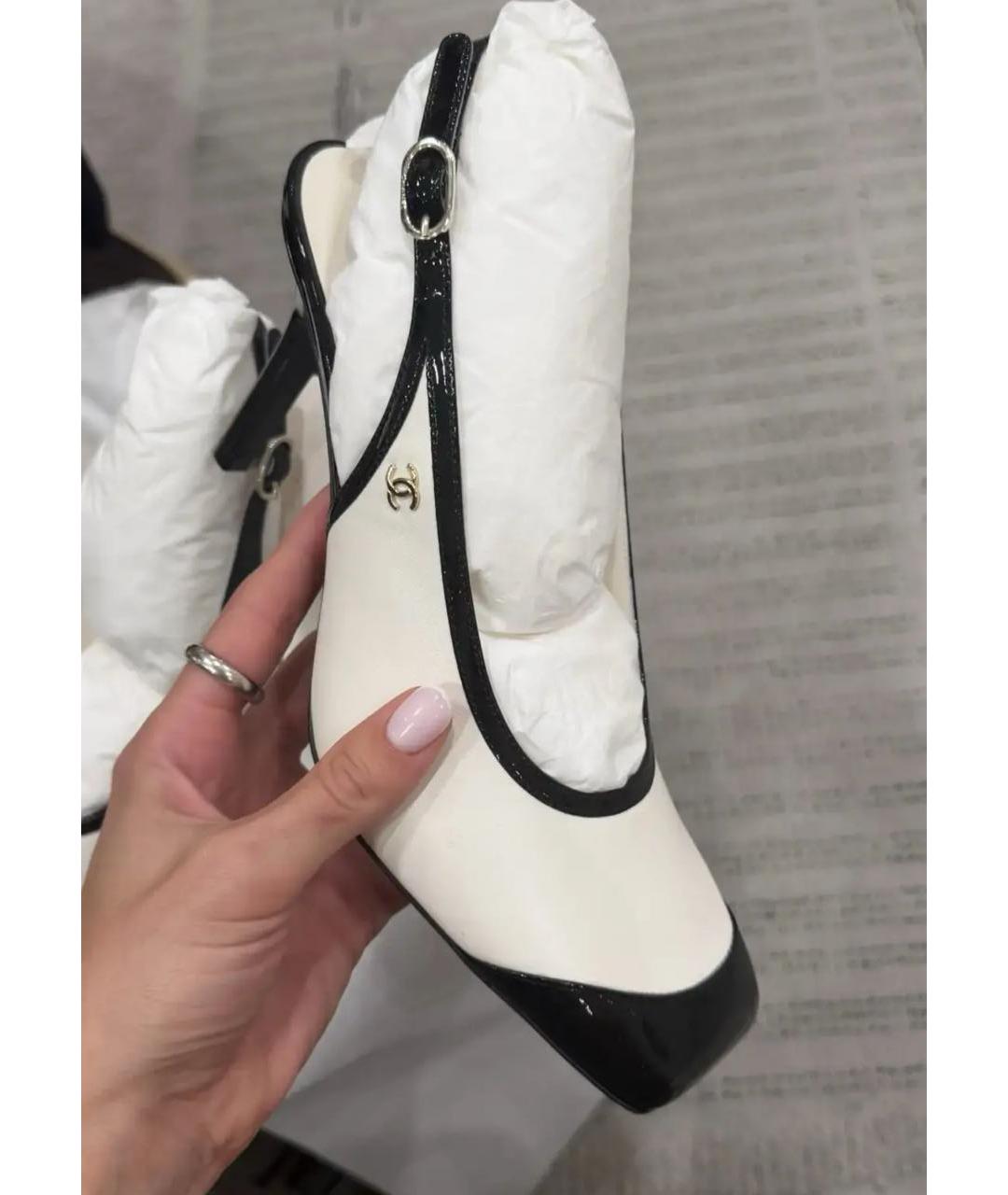 CHANEL Белые кожаные туфли, фото 6