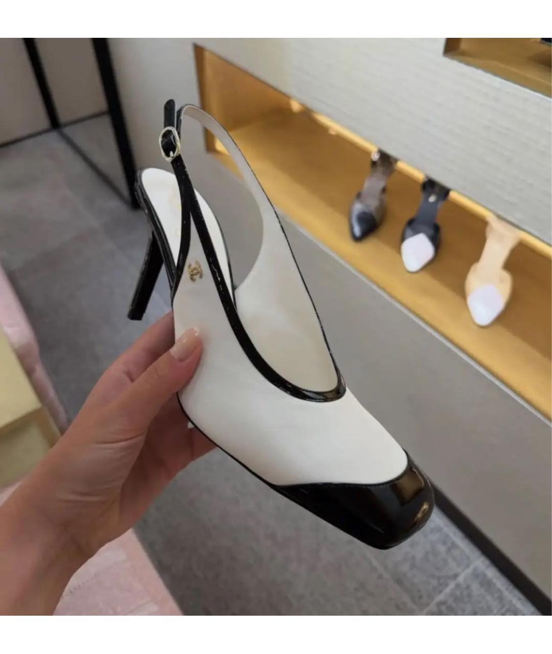 CHANEL Белые кожаные туфли, фото 5