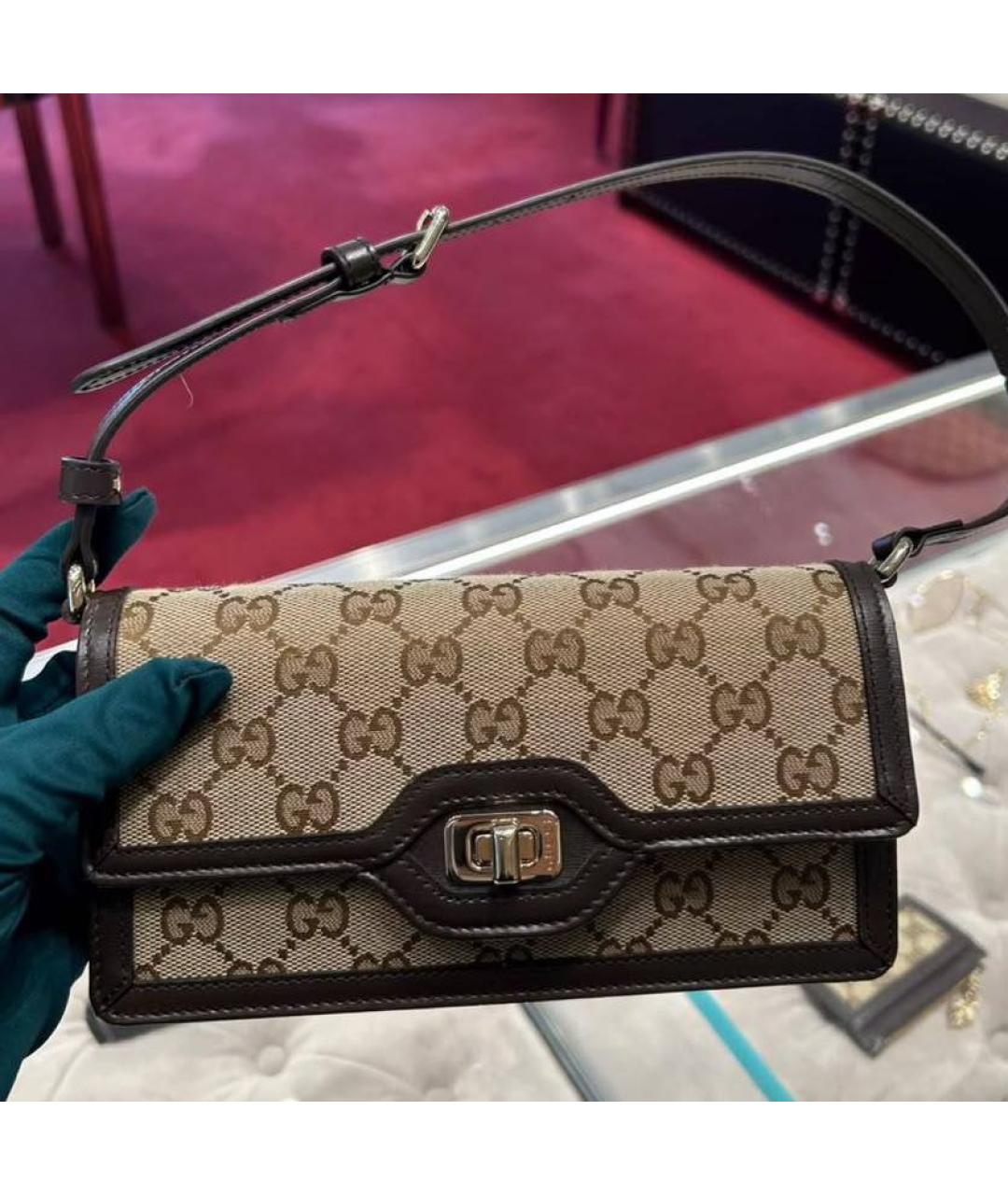 GUCCI Коричневая сумка с короткими ручками, фото 3