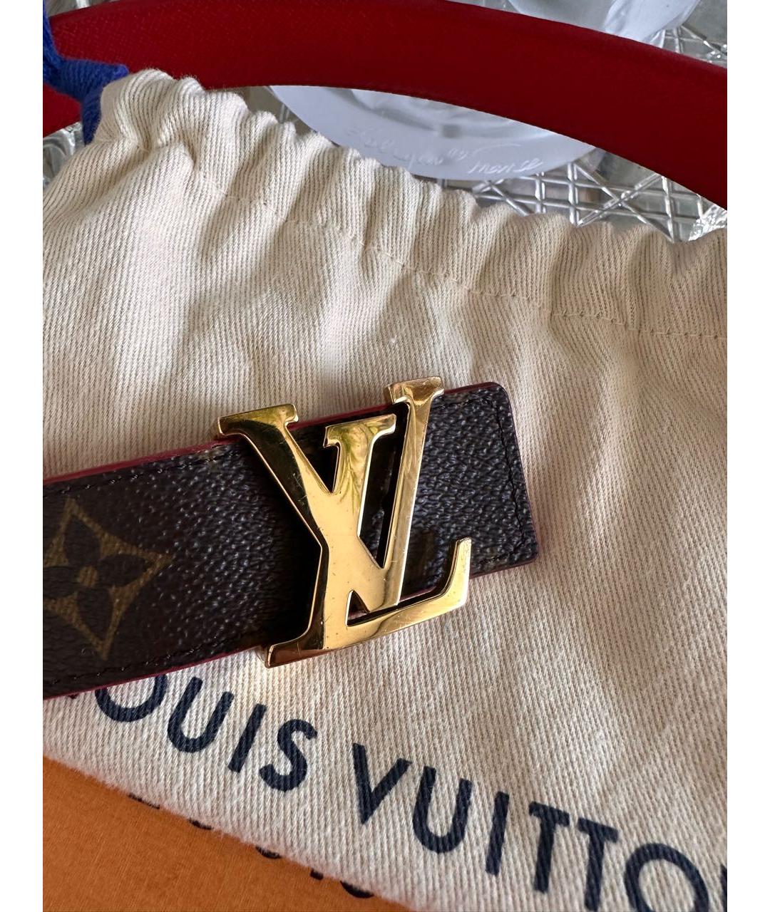 LOUIS VUITTON Коричневый кожаный ремень, фото 2