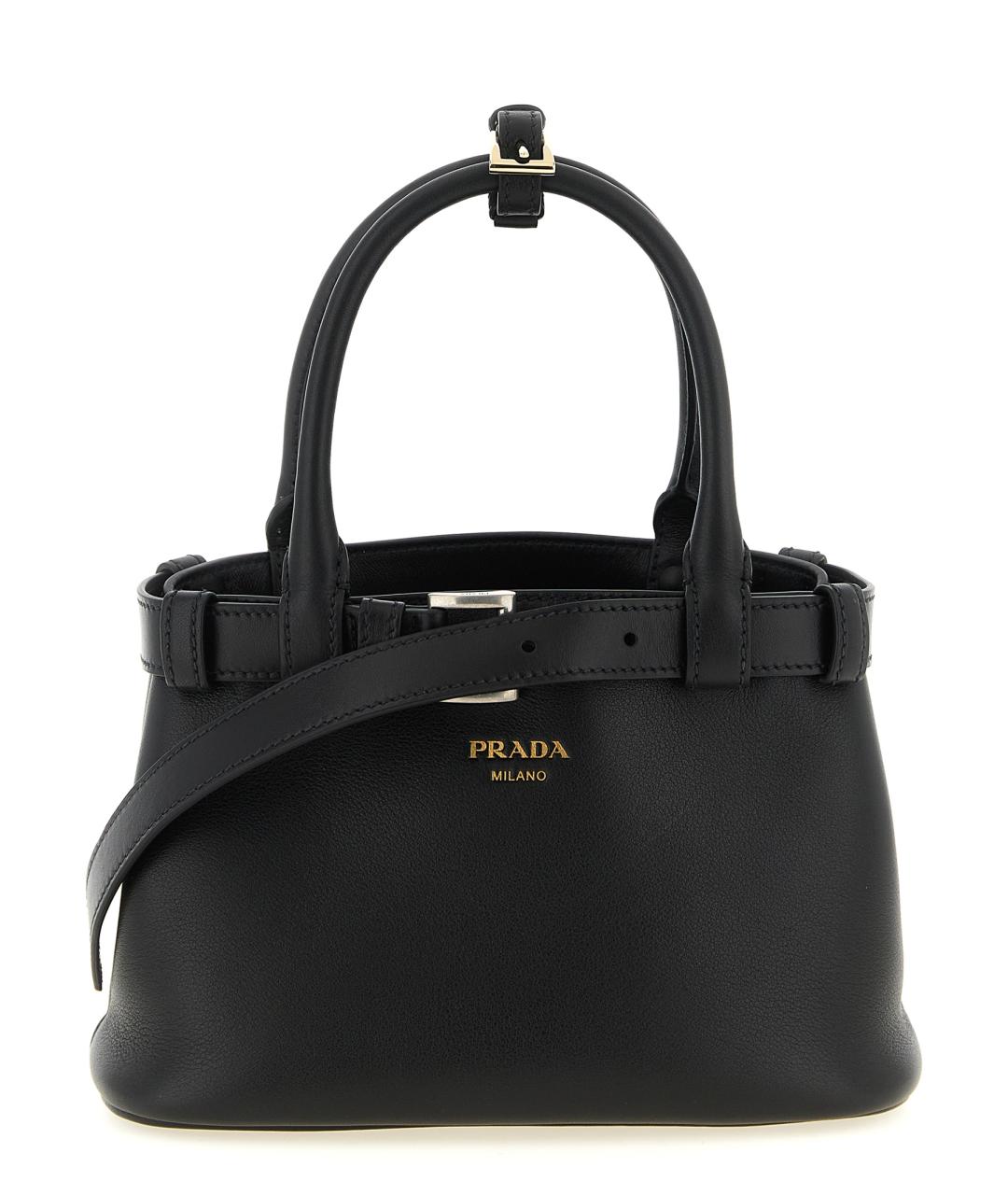 PRADA Черная кожаная сумка тоут, фото 1