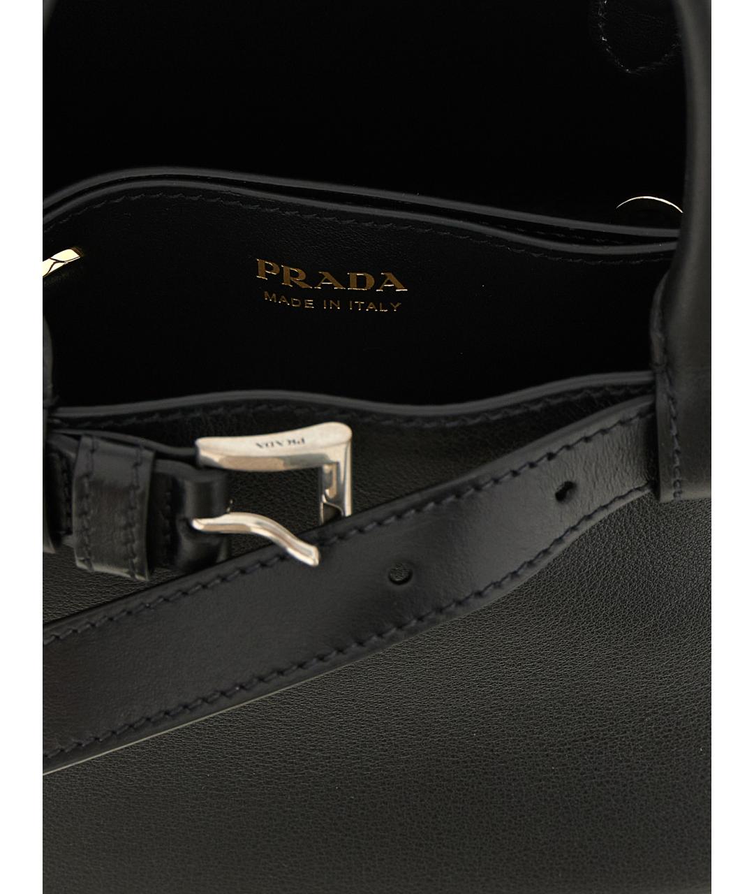 PRADA Черная кожаная сумка тоут, фото 4