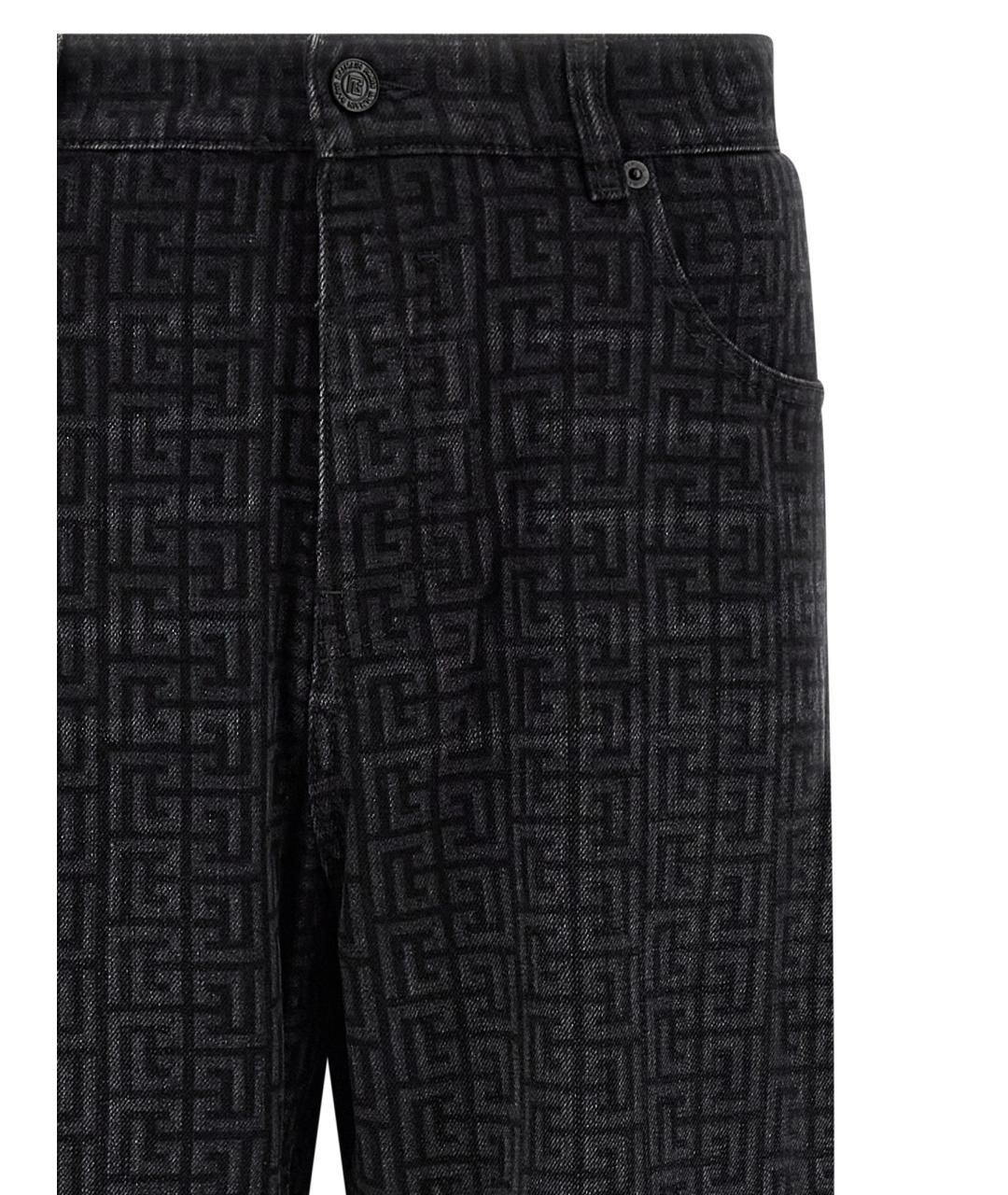 BALMAIN Черные хлопковые прямые джинсы, фото 3