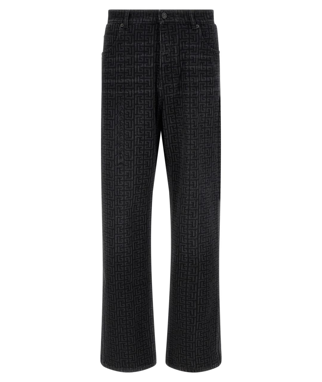 BALMAIN Черные хлопковые прямые джинсы, фото 1