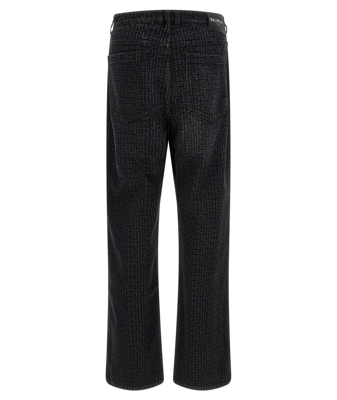 BALMAIN Черные хлопковые прямые джинсы, фото 2