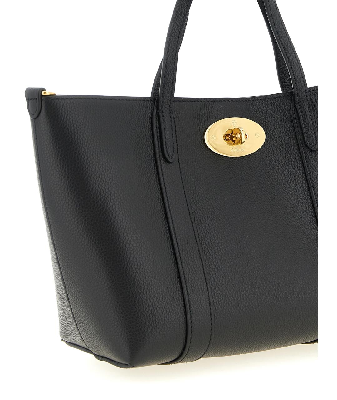 MULBERRY Черная кожаная сумка тоут, фото 3