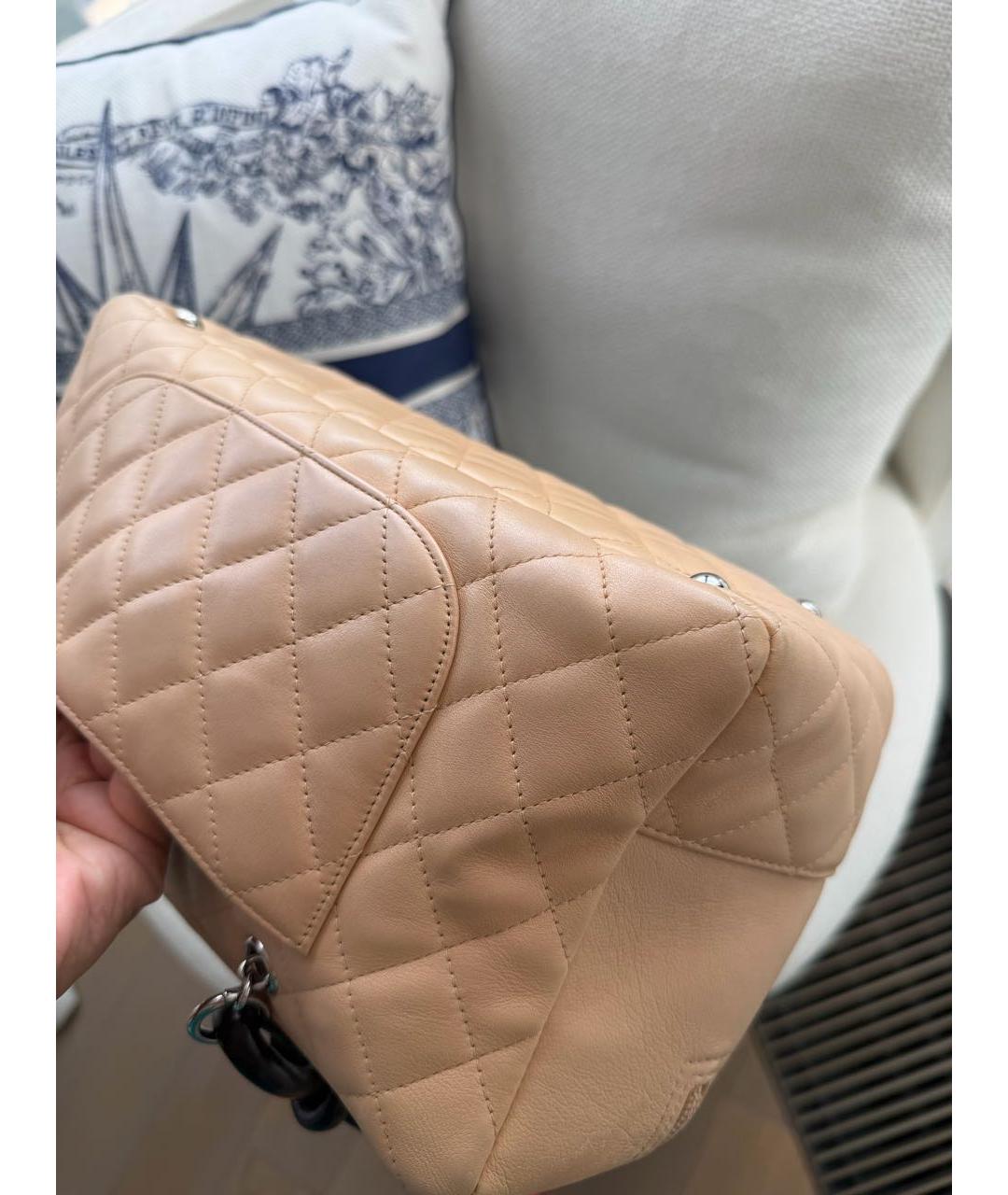 CHANEL Бежевая кожаная сумка тоут, фото 7