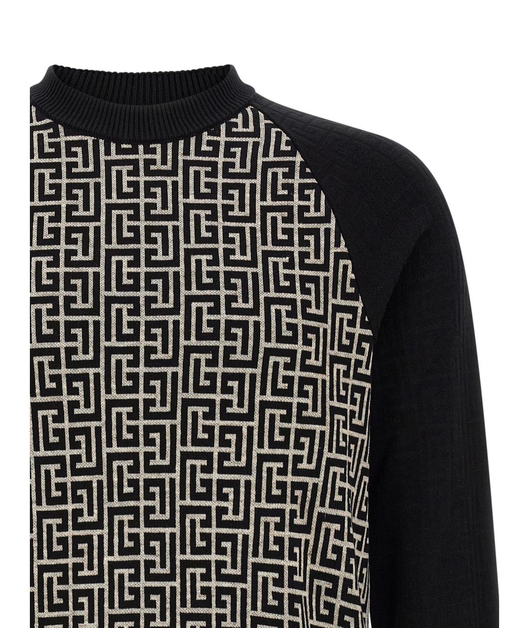 BALMAIN Черный хлопковый джемпер / свитер, фото 3