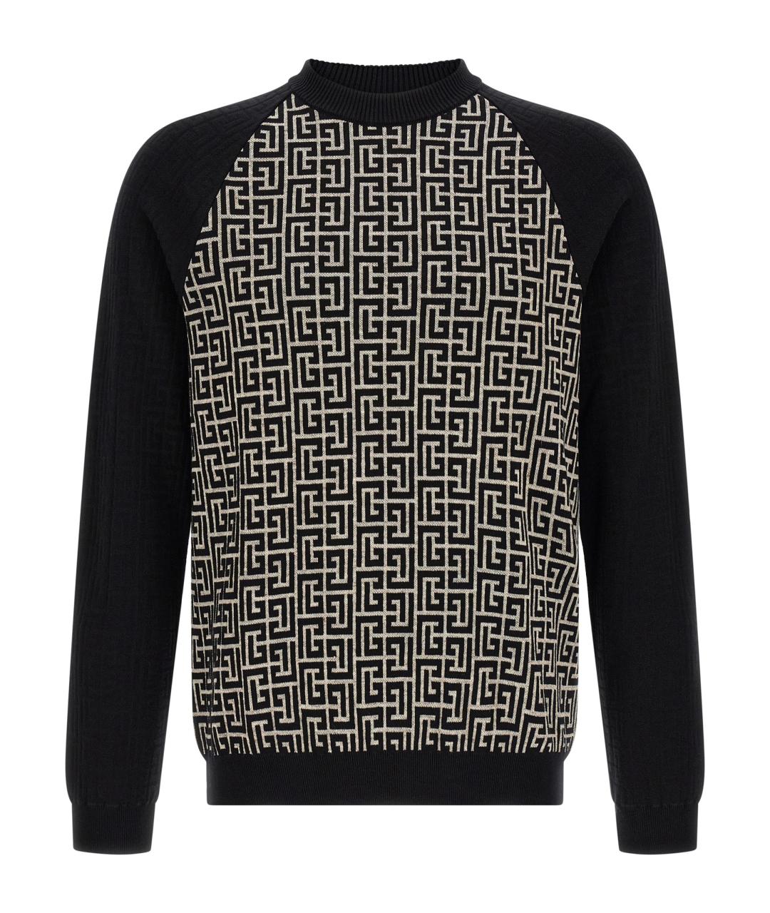 BALMAIN Черный хлопковый джемпер / свитер, фото 1