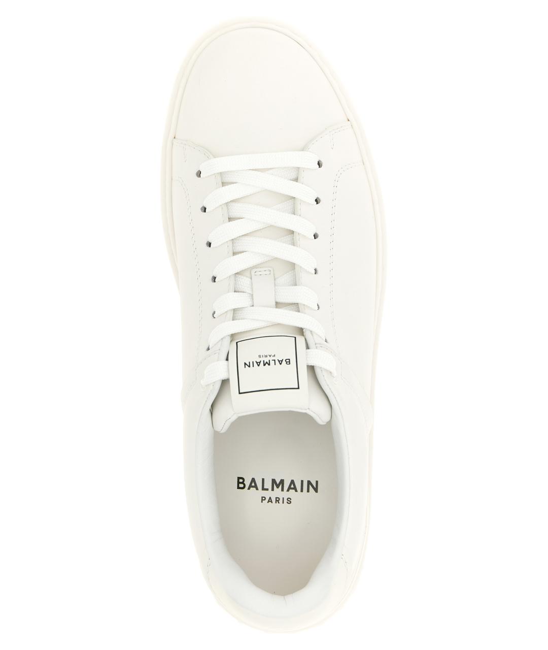 BALMAIN Белые кожаные низкие кроссовки / кеды, фото 4