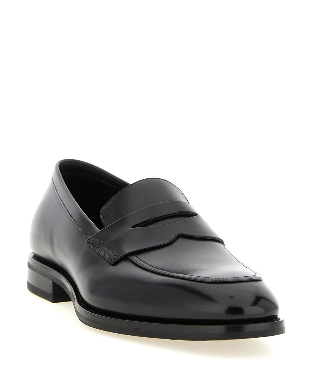 SANTONI Черные кожаные лоферы, фото 2