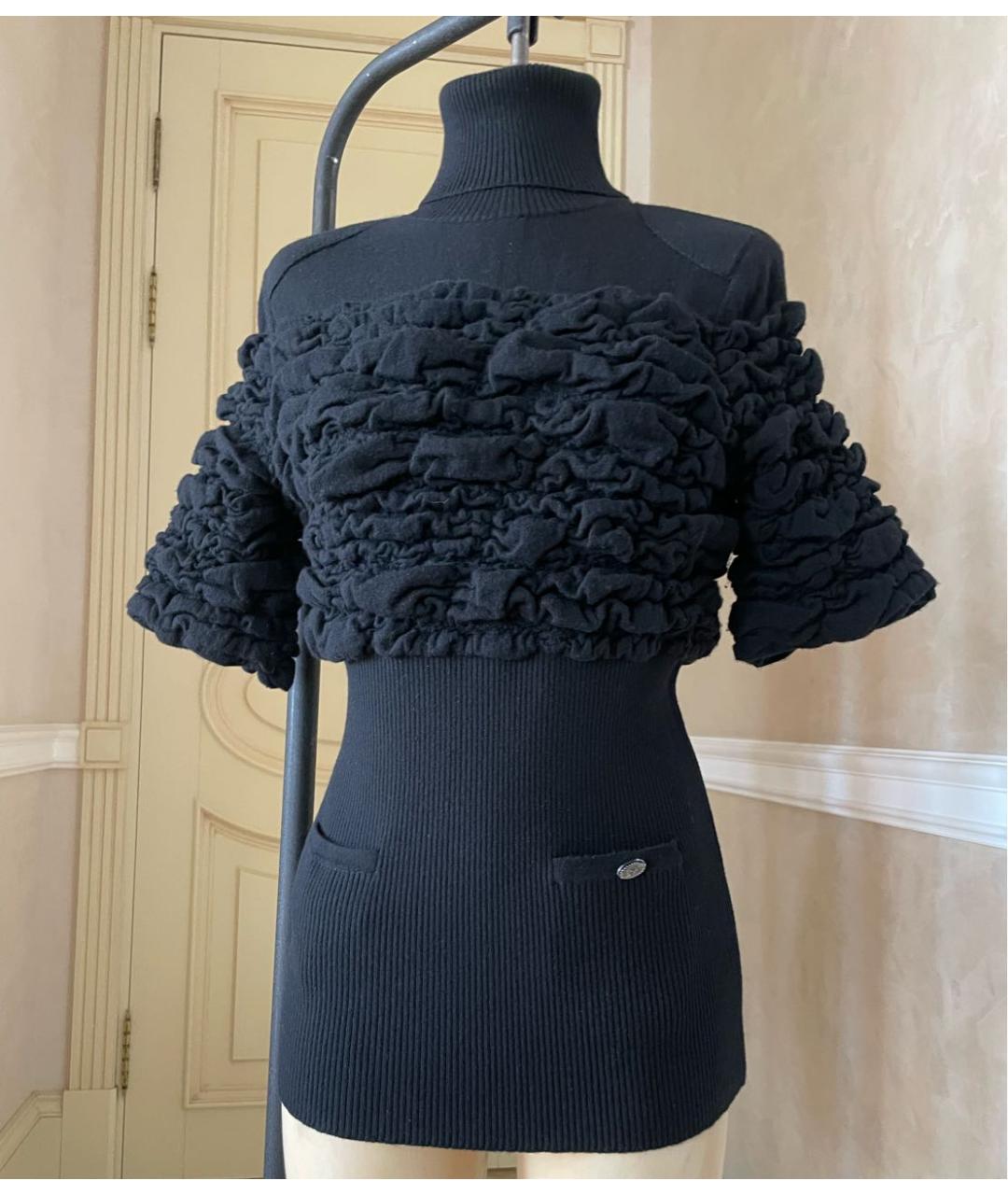 CHANEL Черный шерстяной джемпер / свитер, фото 9