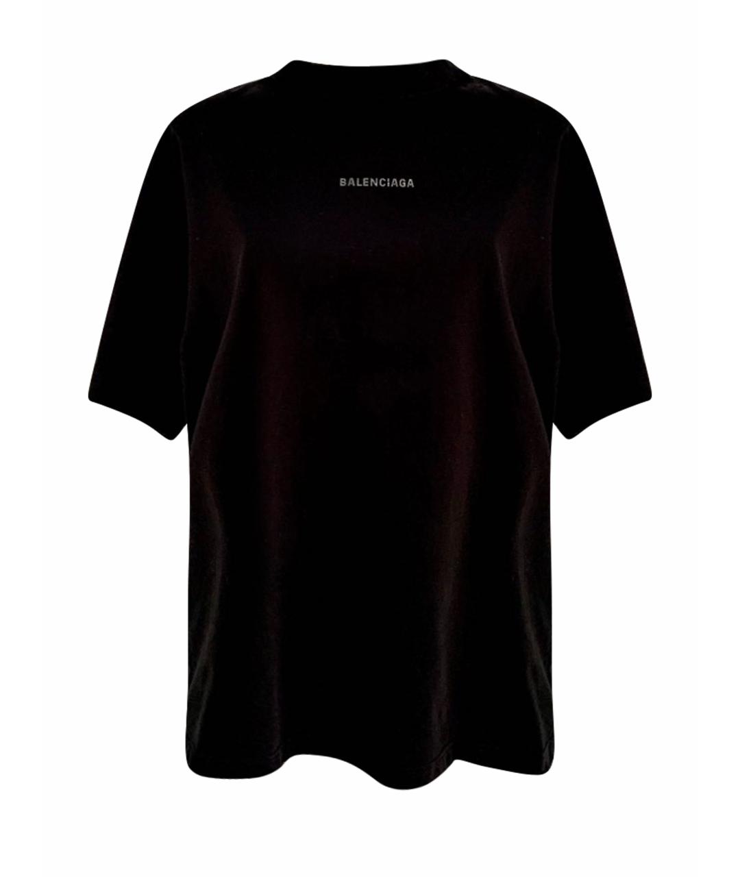 BALENCIAGA Черная хлопковая футболка, фото 1
