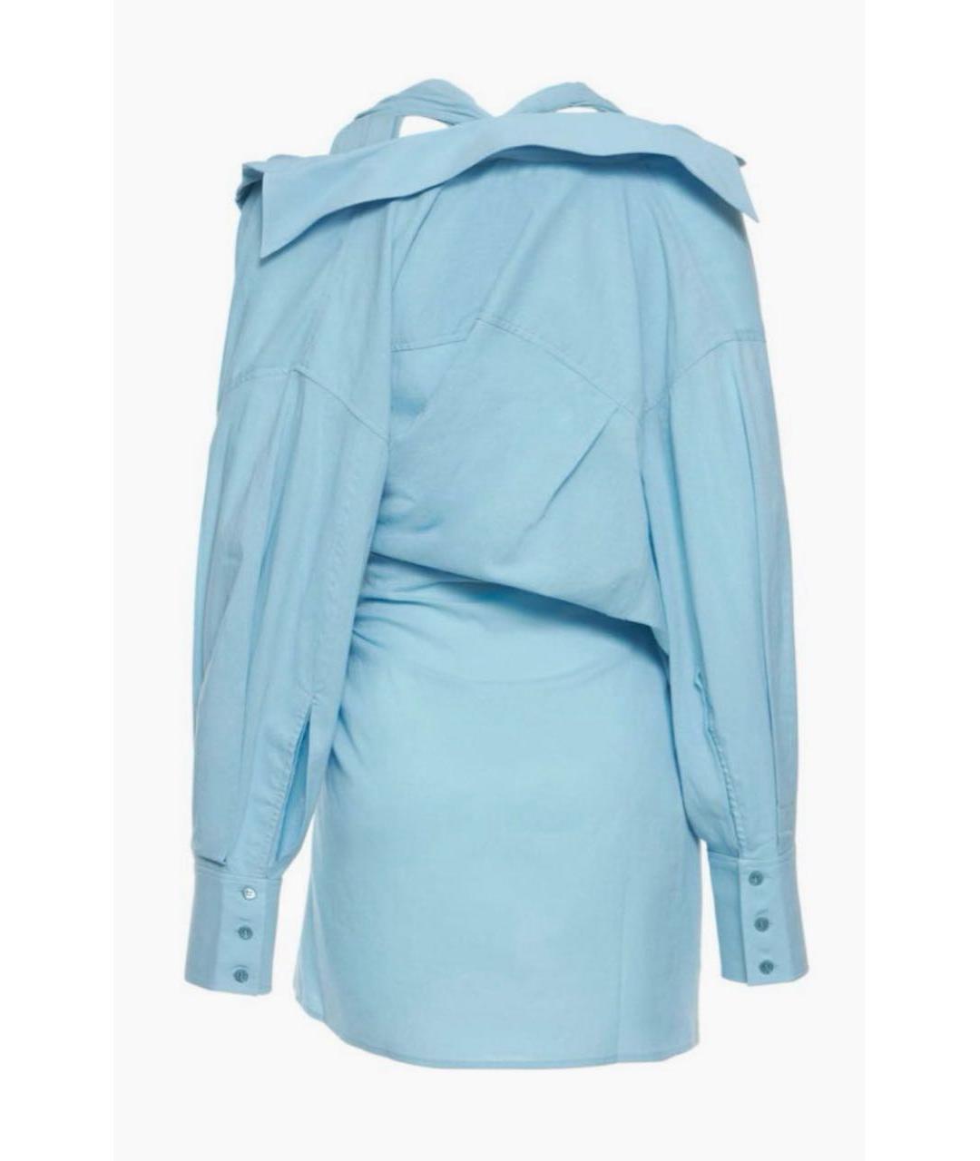 JACQUEMUS Голубое хлопковое повседневное платье, фото 2