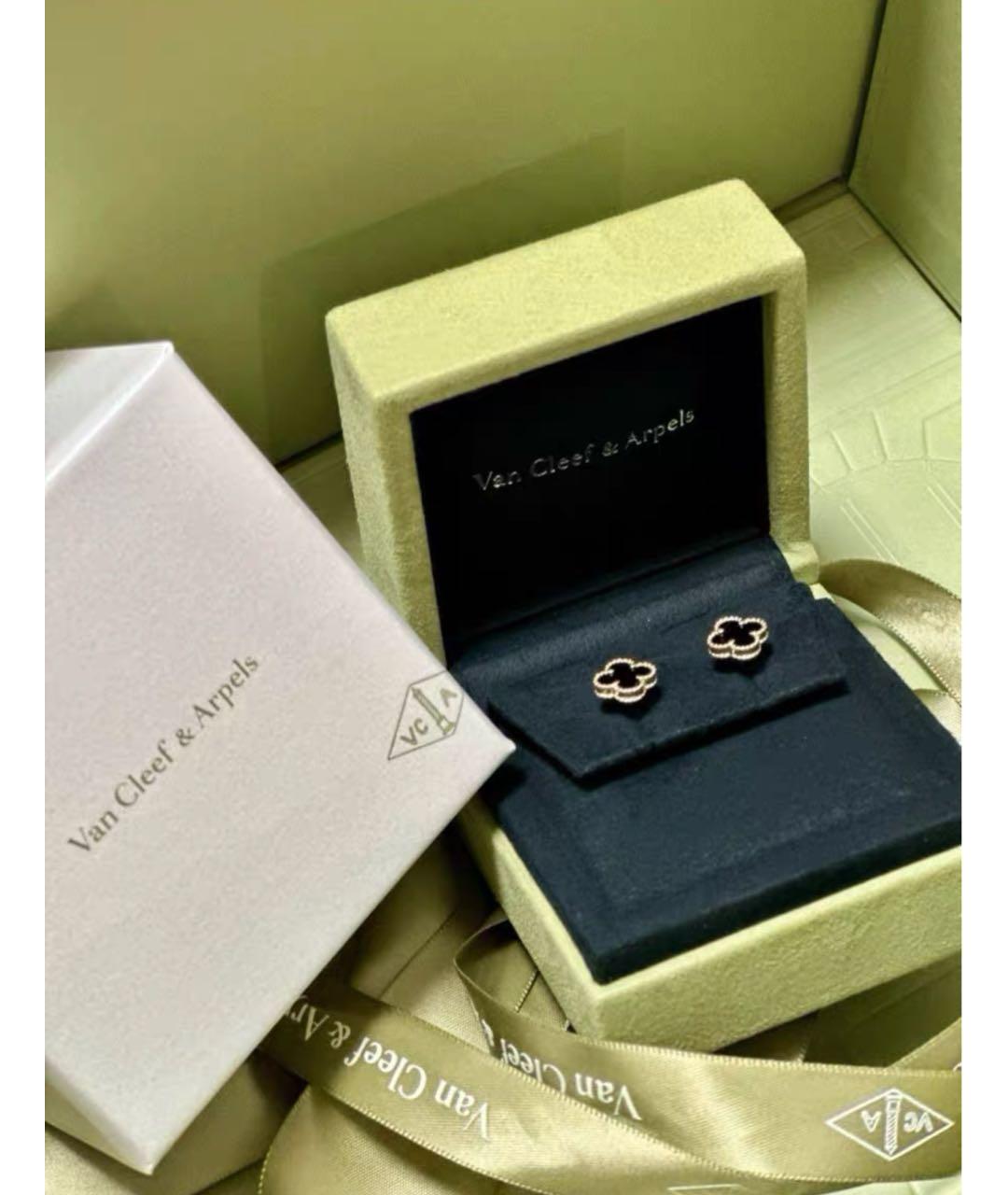 VAN CLEEF & ARPELS Черные серьги из желтого золота, фото 3