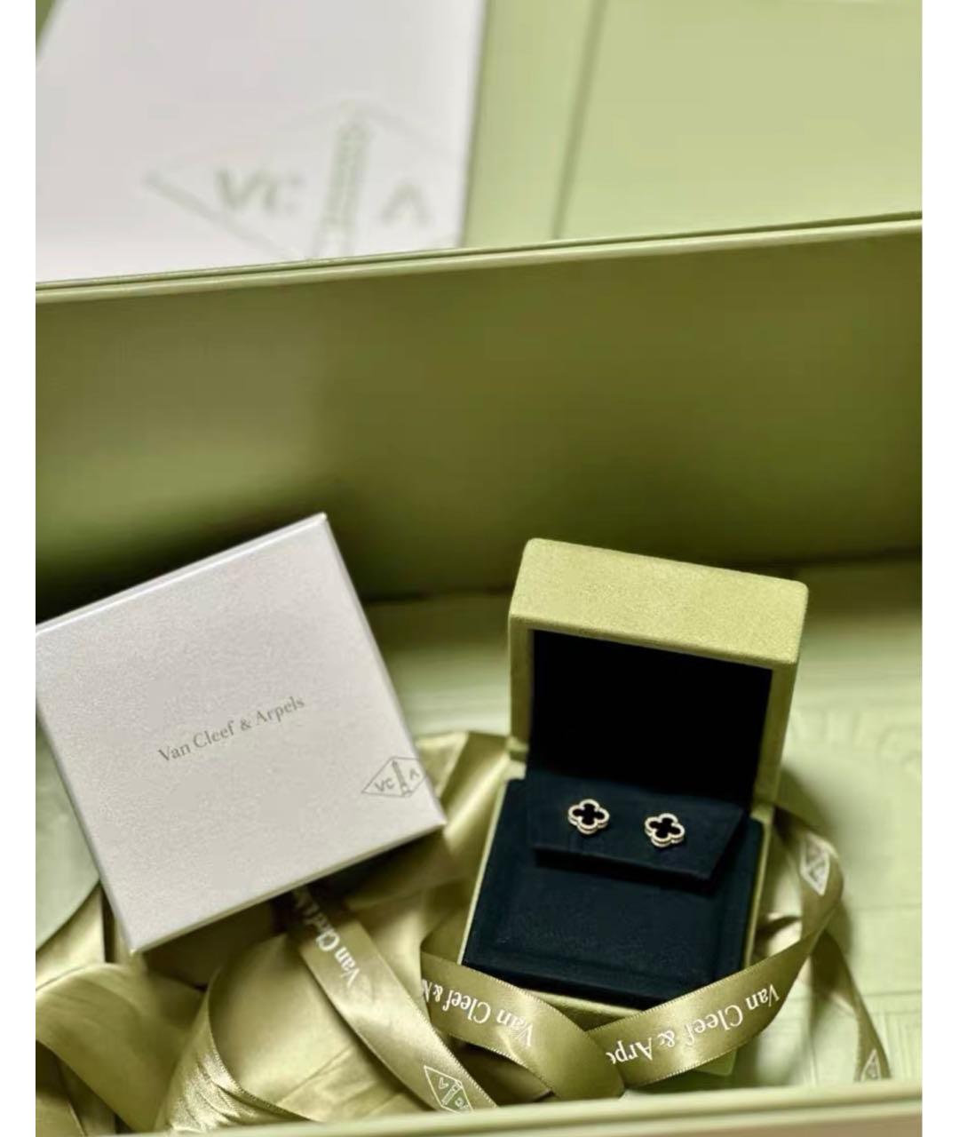 VAN CLEEF & ARPELS Черные серьги из желтого золота, фото 2