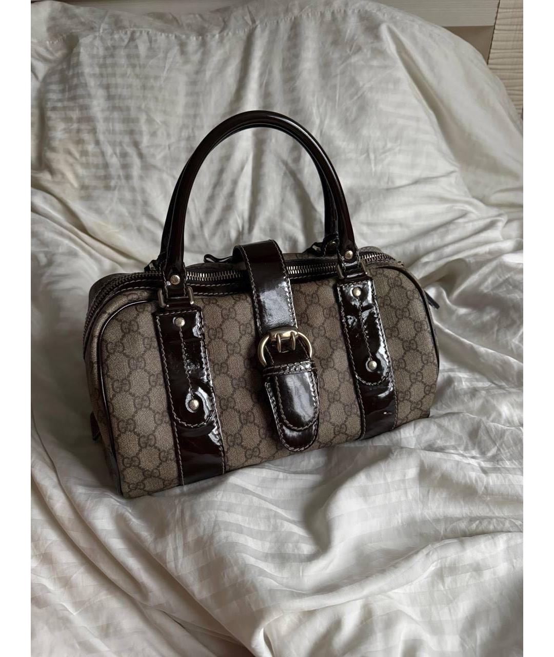 GUCCI Бежевая канва сумка с короткими ручками, фото 2