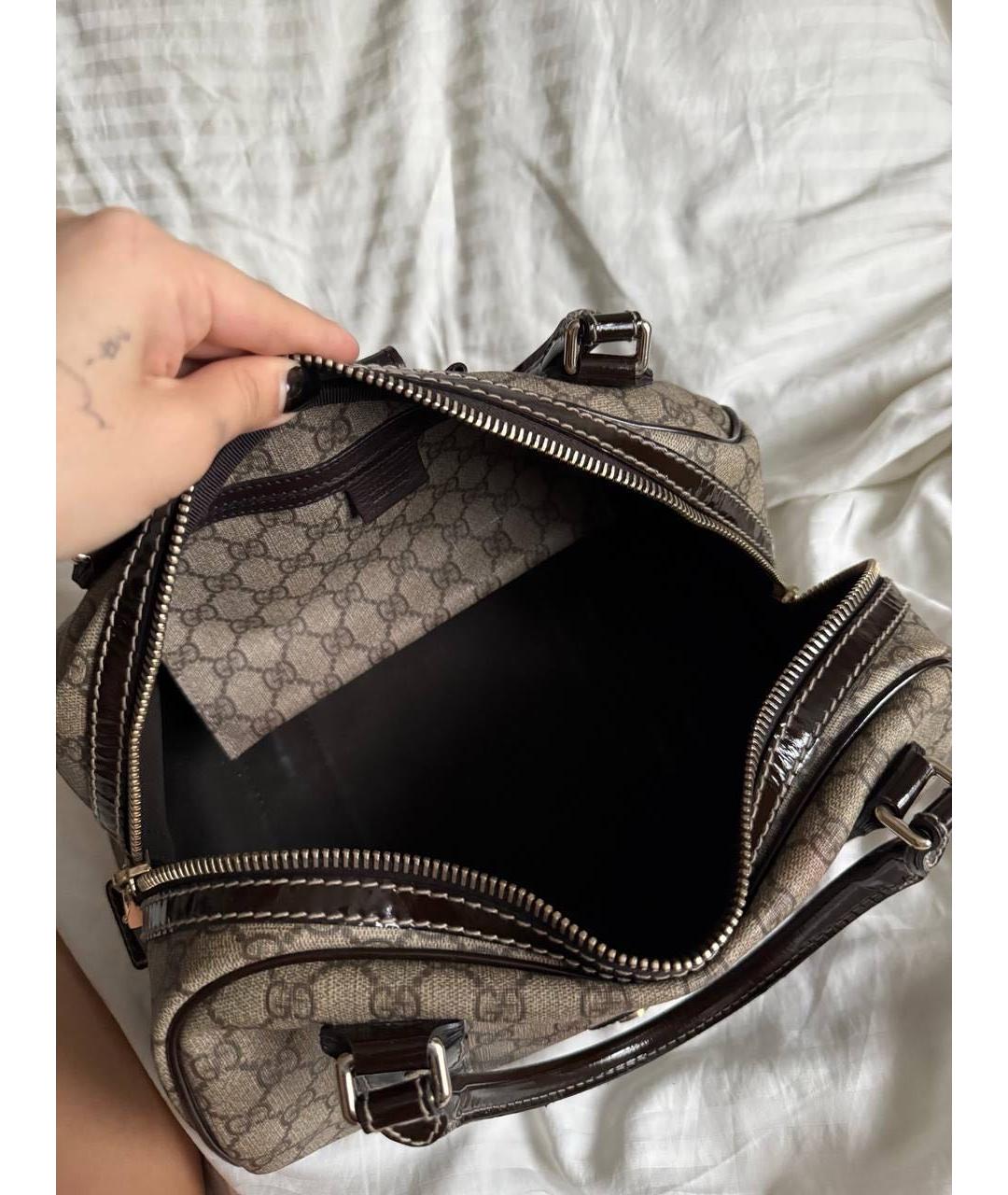 GUCCI Бежевая канва сумка с короткими ручками, фото 6