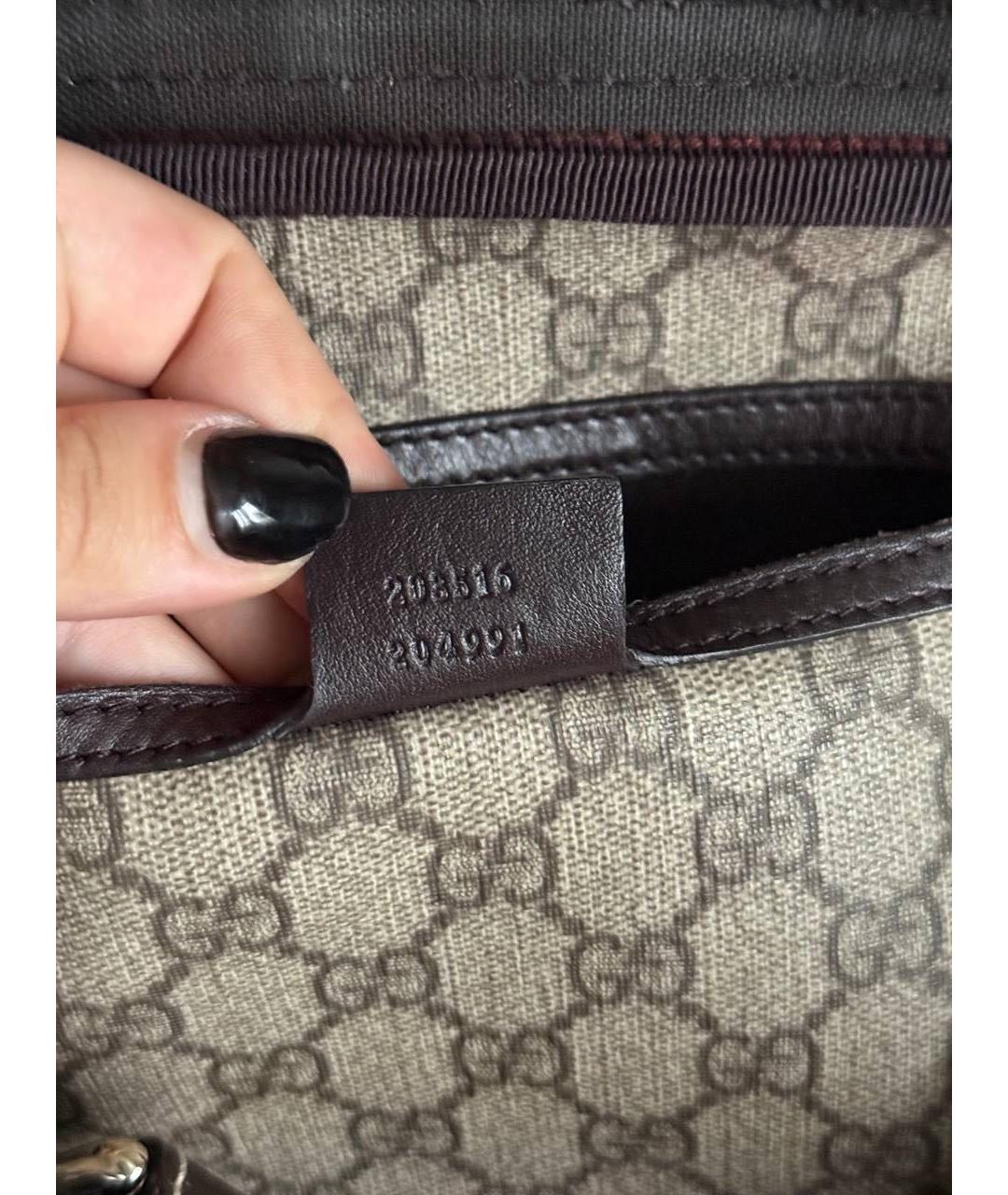 GUCCI Бежевая канва сумка с короткими ручками, фото 8
