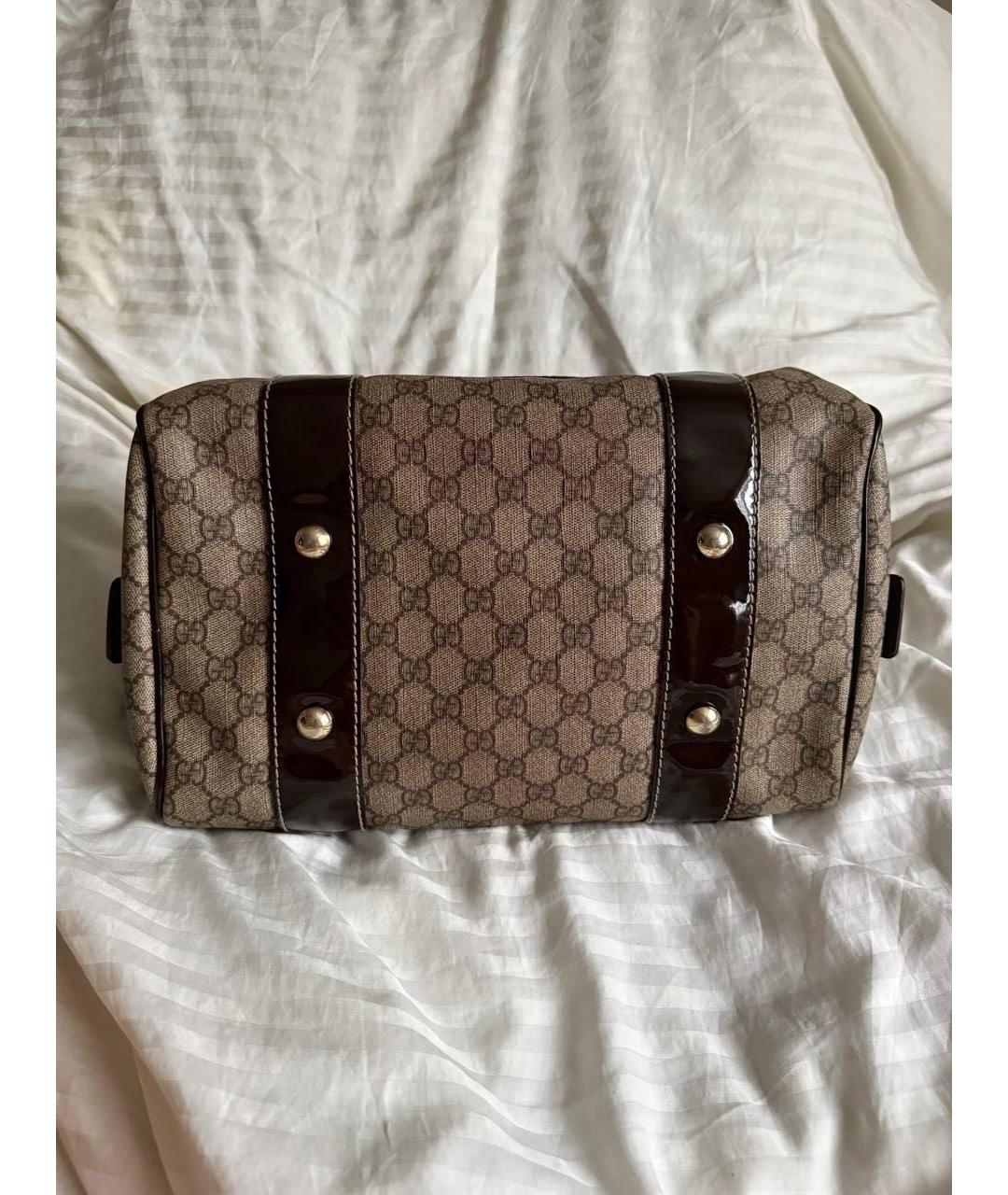 GUCCI Бежевая канва сумка с короткими ручками, фото 3