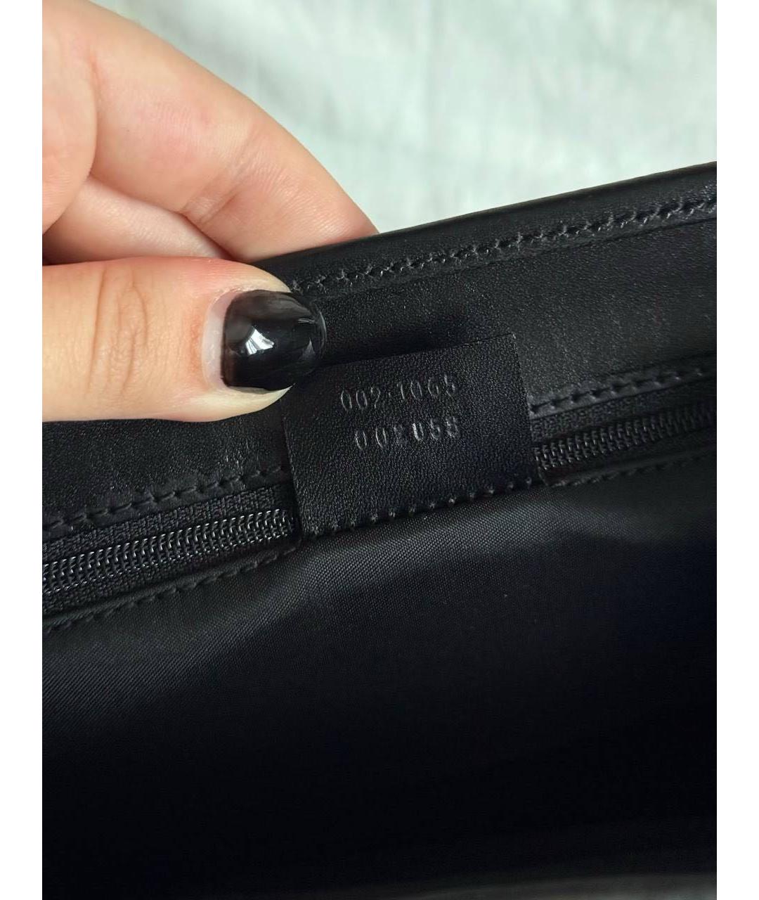 GUCCI Черная тканевая сумка с короткими ручками, фото 6