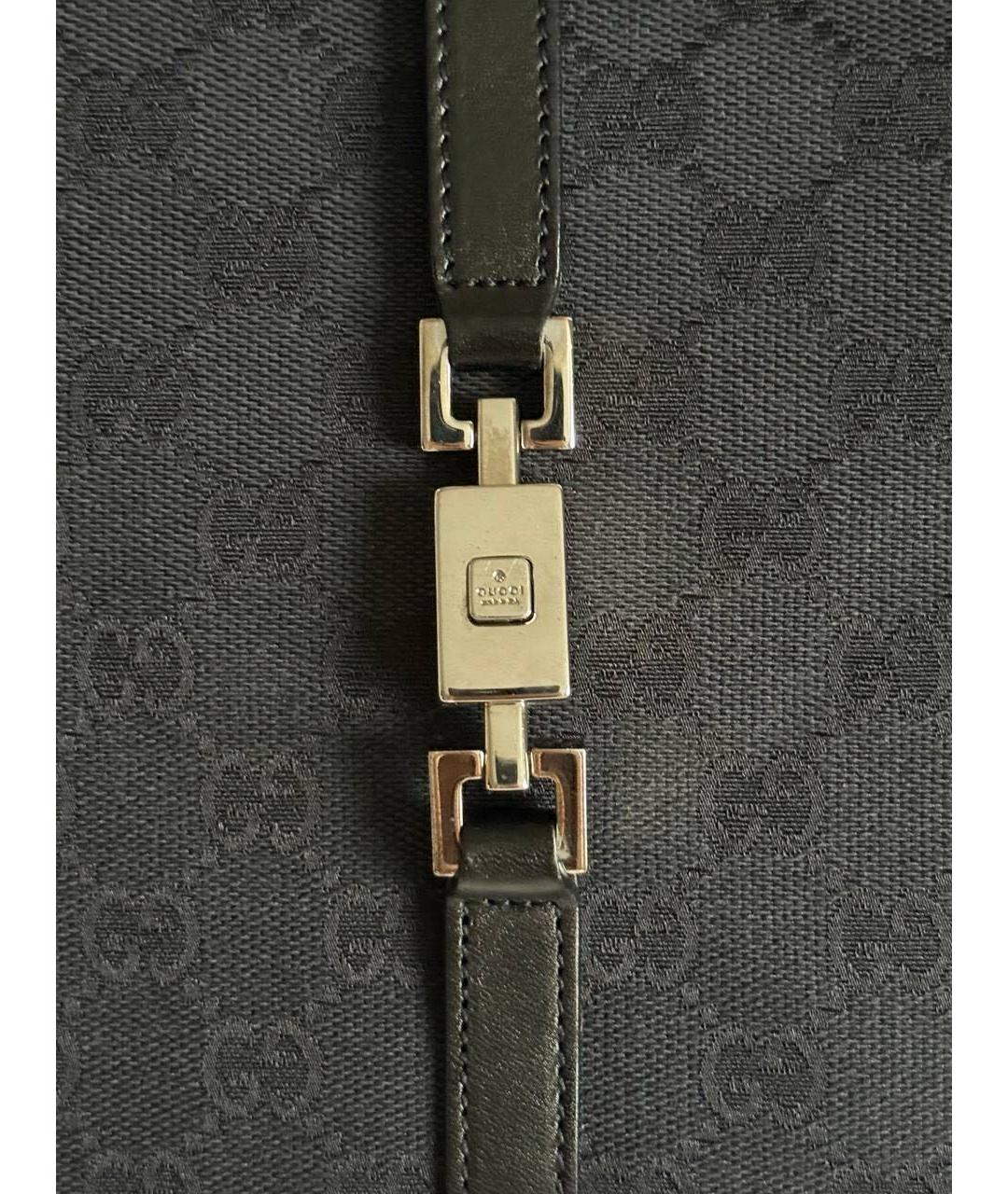 GUCCI Черная тканевая сумка с короткими ручками, фото 4