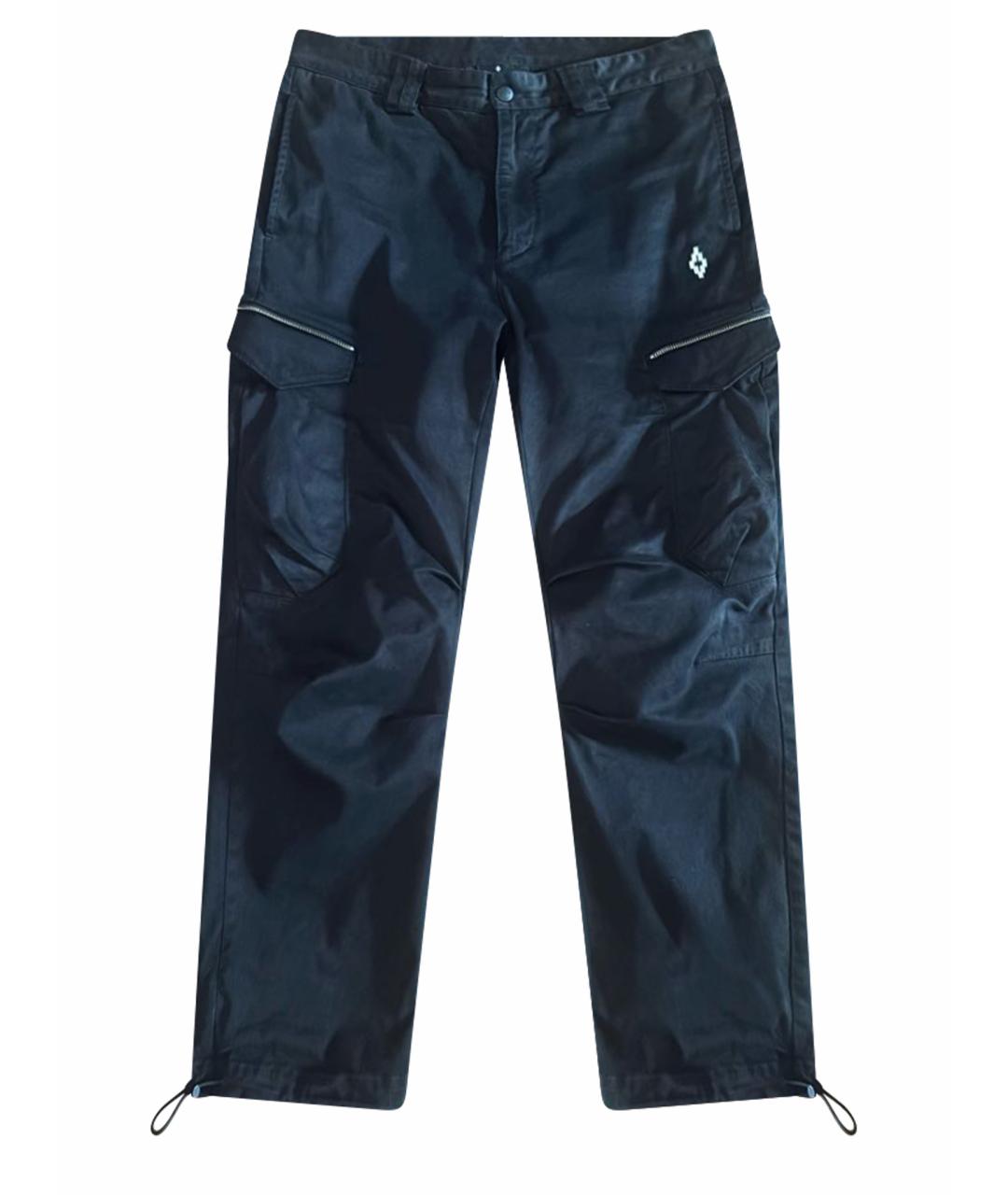 MARCELO BURLON Черные хлопковые повседневные брюки, фото 1