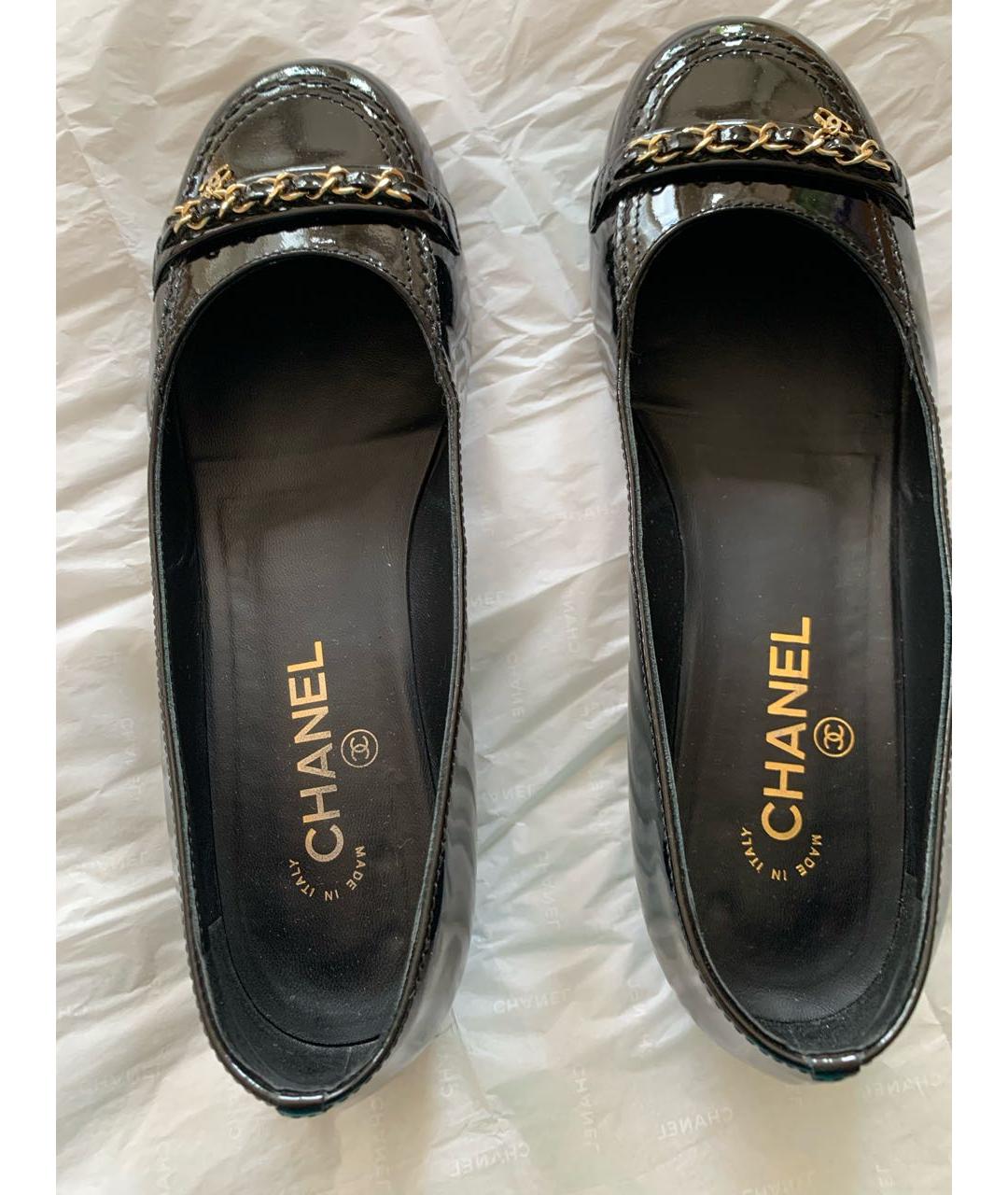 CHANEL Черные кожаные туфли, фото 3