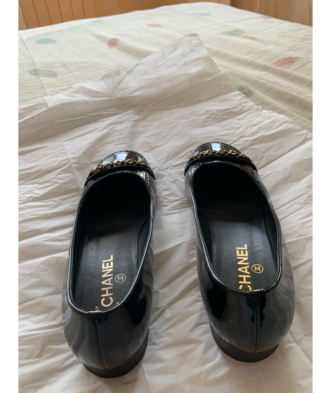 CHANEL Черные кожаные туфли, фото 4