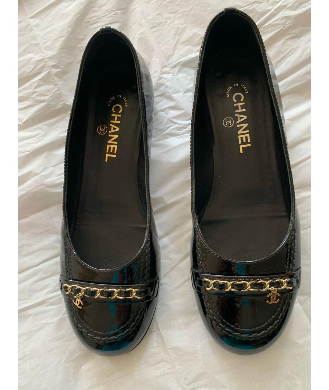 CHANEL Черные кожаные туфли, фото 2