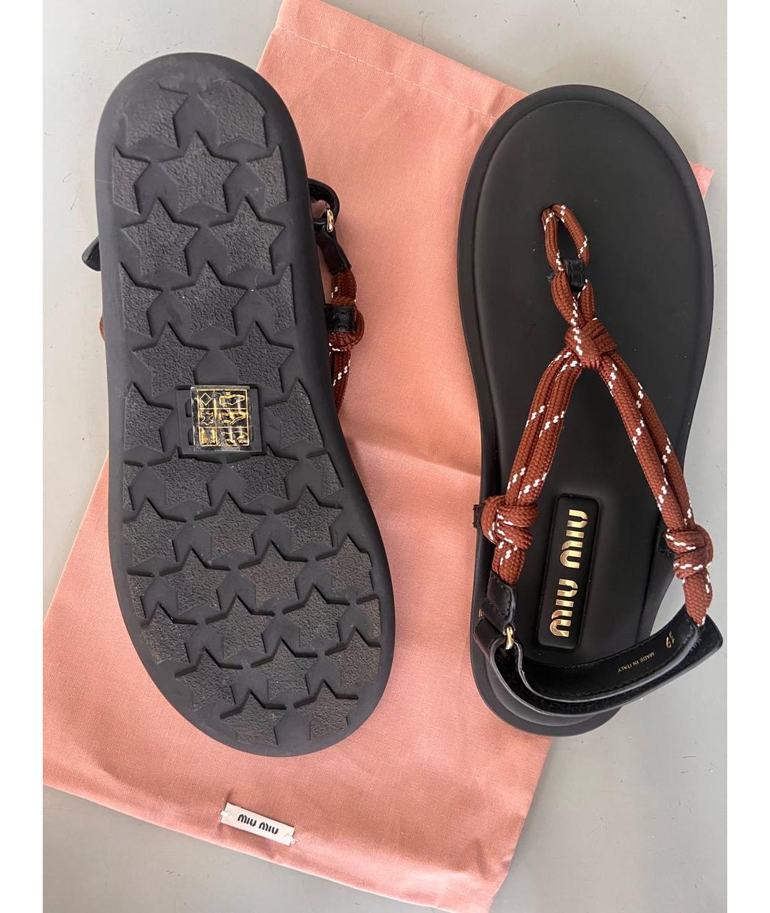 MIU MIU Коричневые сандалии, фото 3