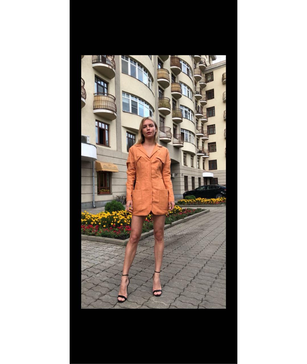 JACQUEMUS Оранжевый льняной жакет/пиджак, фото 5