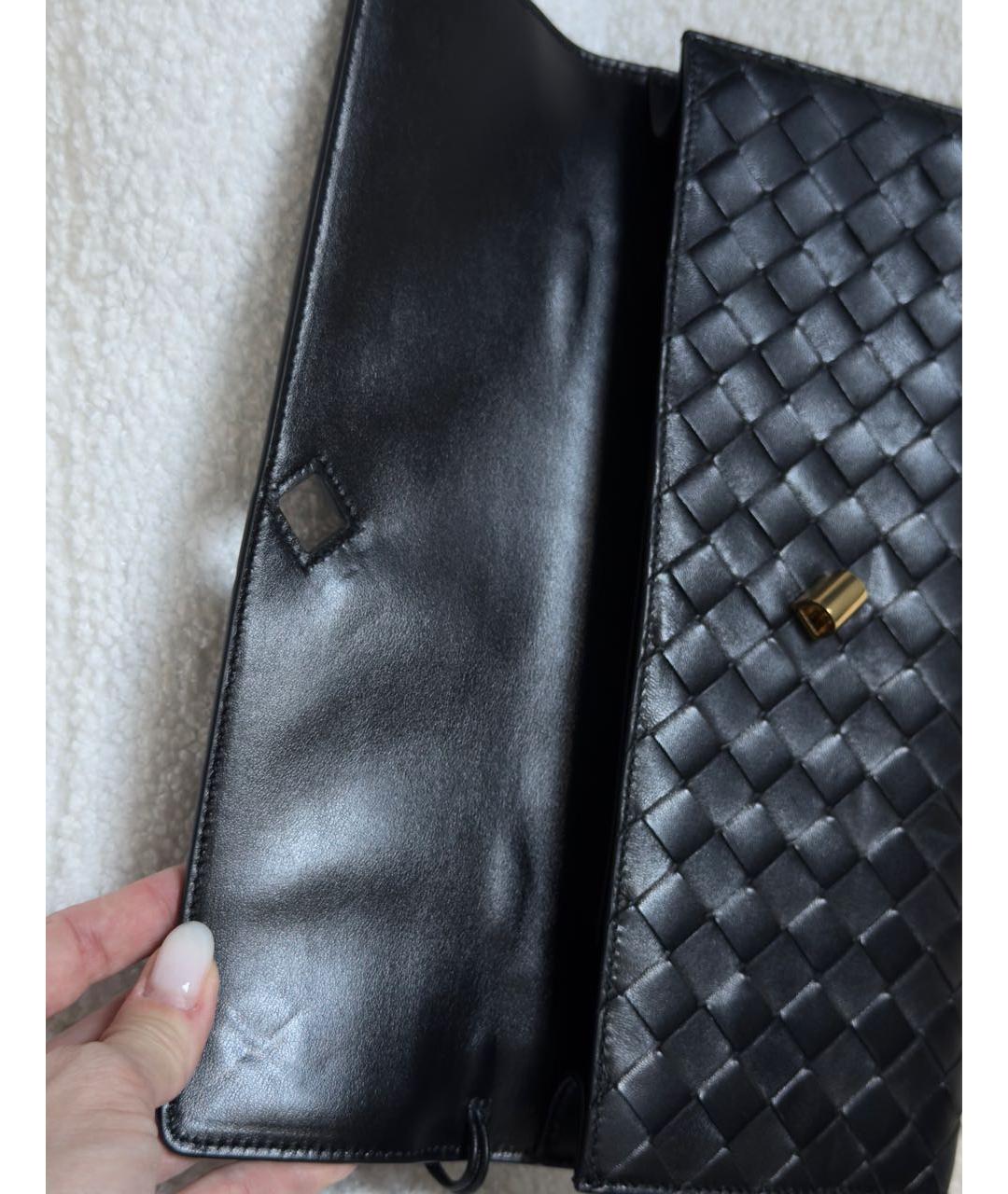 BOTTEGA VENETA Черная кожаная сумка с короткими ручками, фото 6
