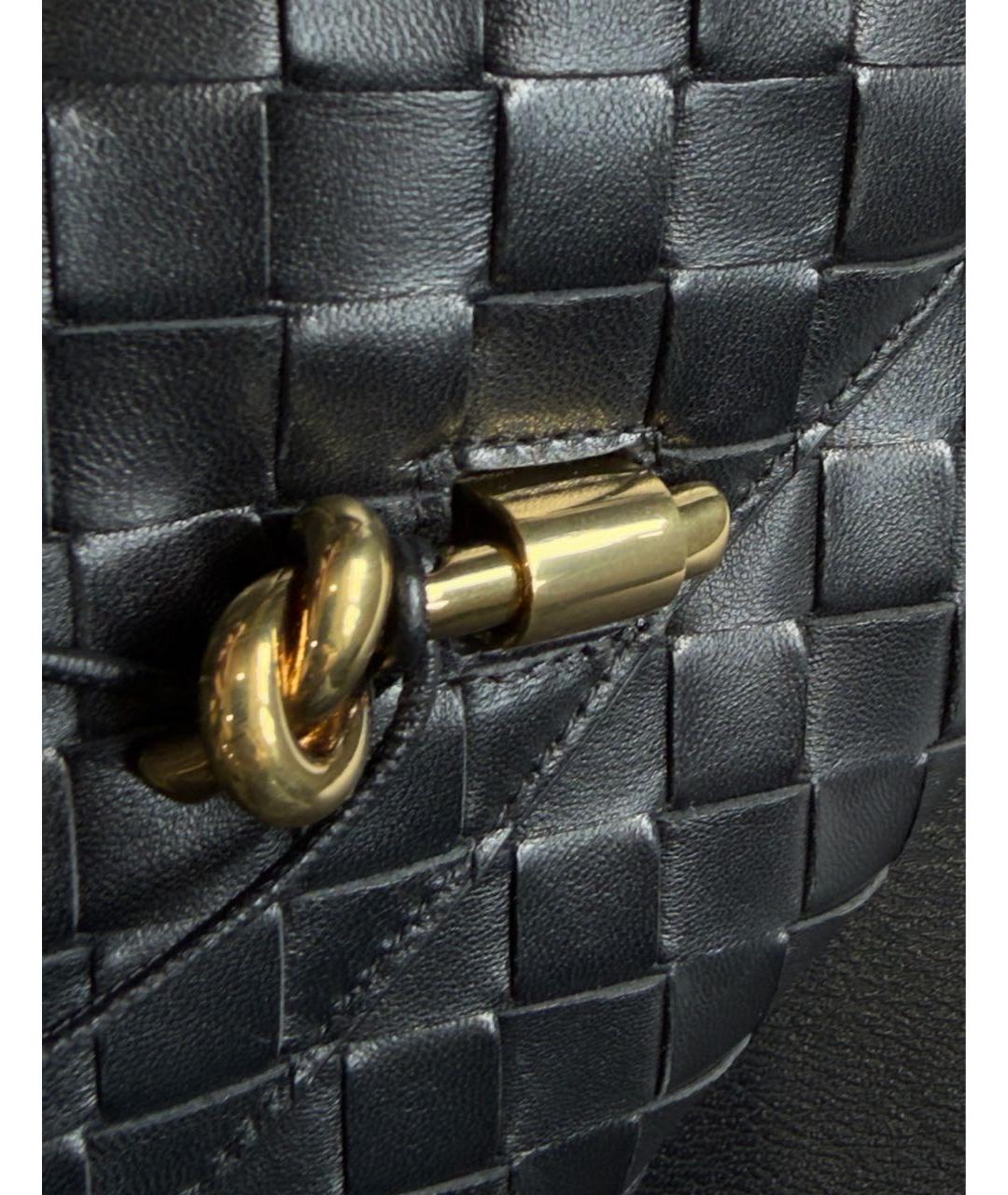 BOTTEGA VENETA Черная кожаная сумка с короткими ручками, фото 5