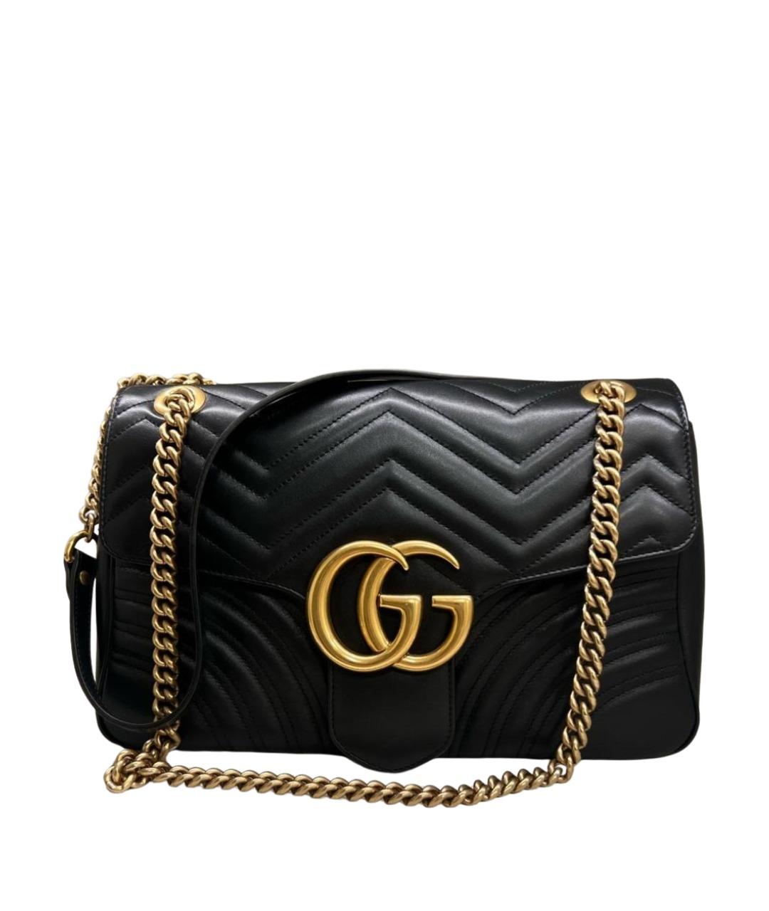 GUCCI Черная кожаная сумка через плечо, фото 1