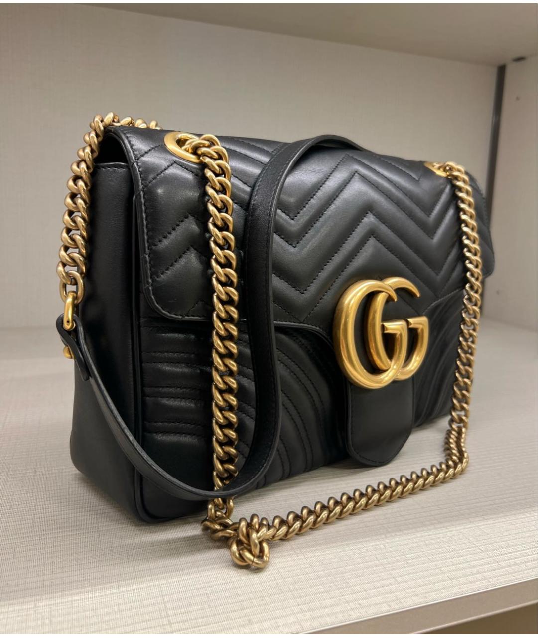 GUCCI Черная кожаная сумка через плечо, фото 2