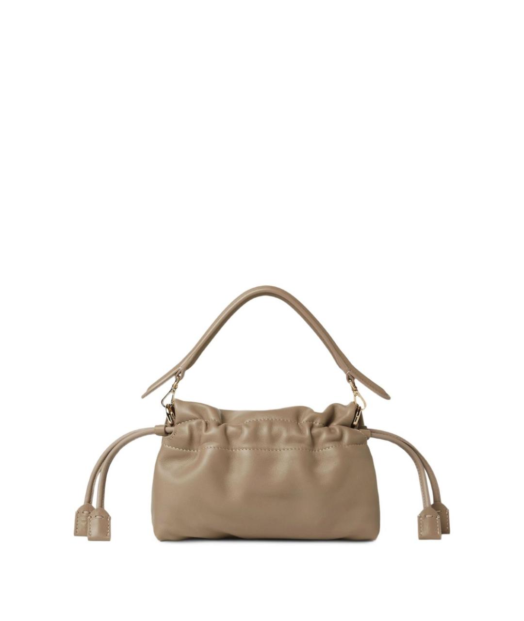 FENDI Бежевая кожаная сумка через плечо, фото 4