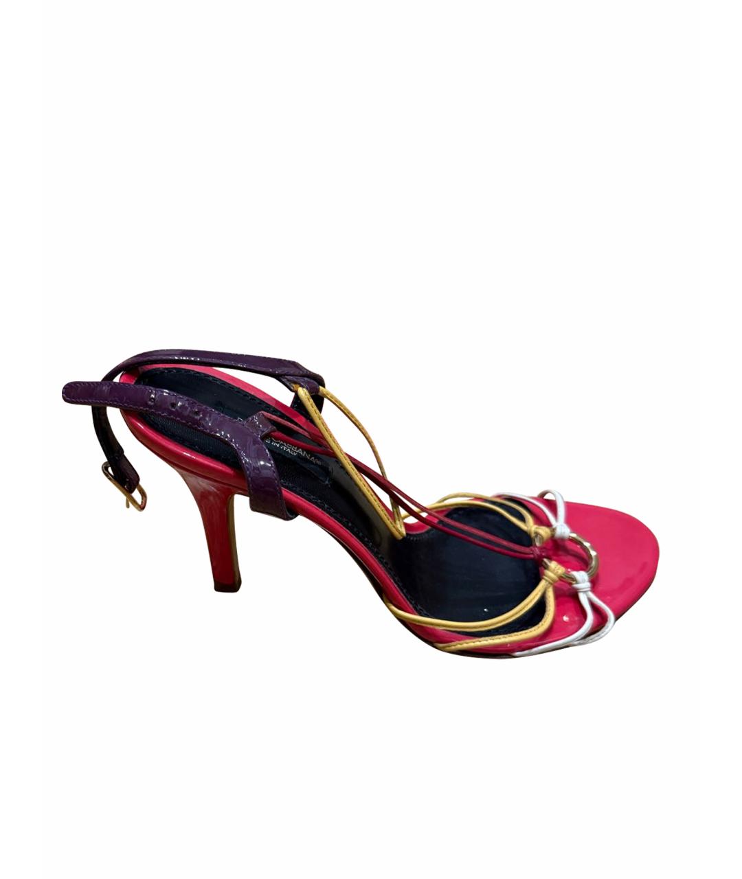 DOLCE&GABBANA Мульти босоножки из лакированной кожи, фото 1