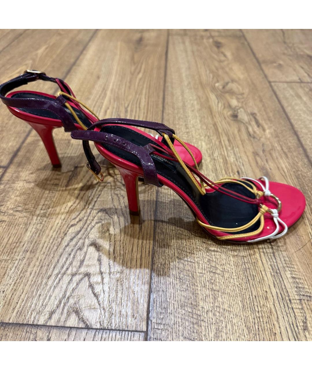 DOLCE&GABBANA Мульти босоножки из лакированной кожи, фото 5