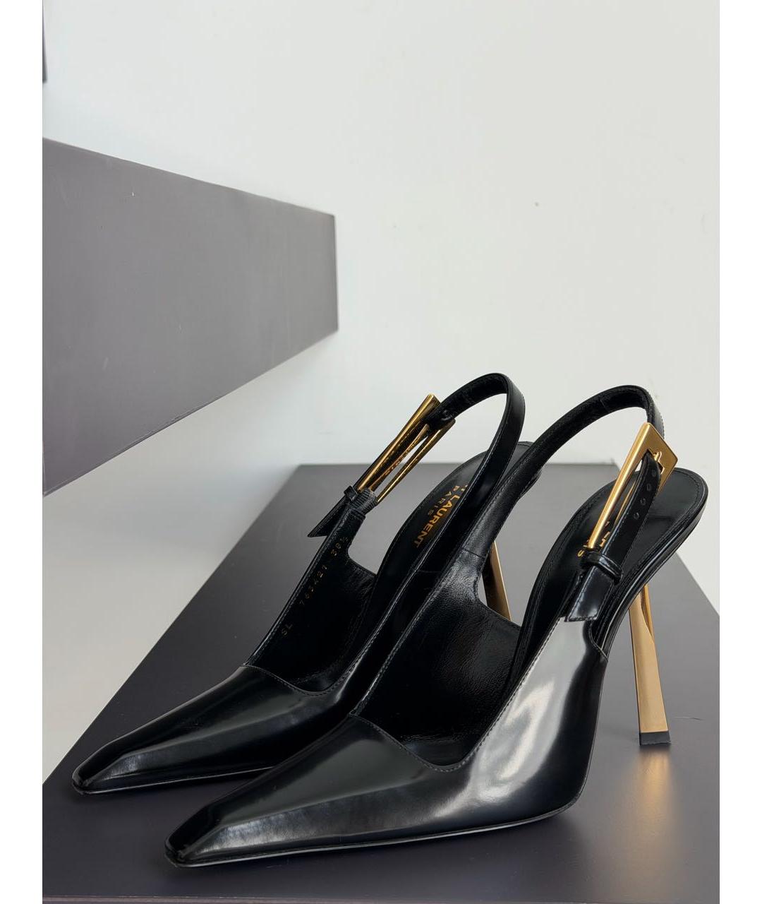 SAINT LAURENT Черные туфли из лакированной кожи, фото 3