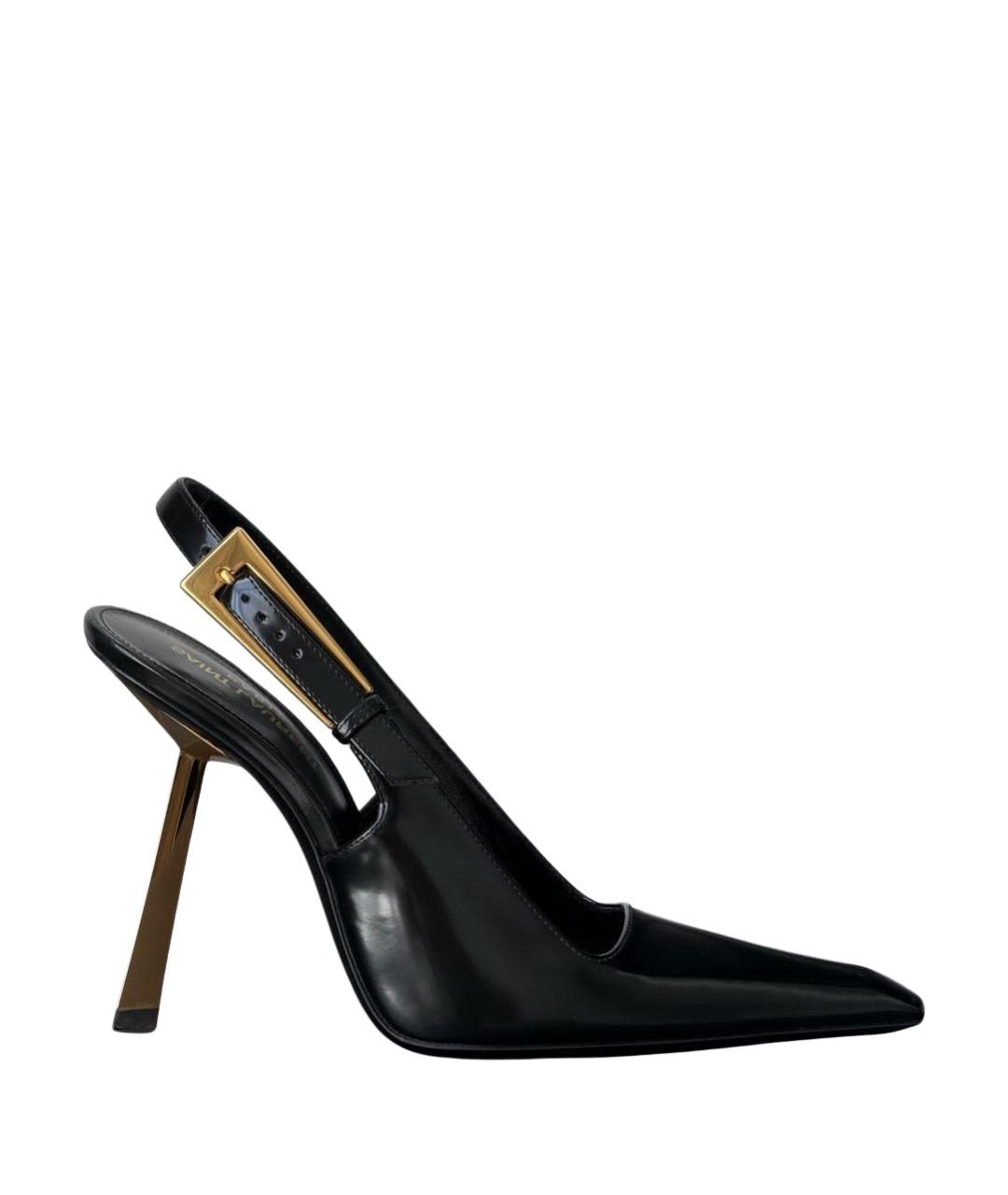 SAINT LAURENT Черные туфли из лакированной кожи, фото 1