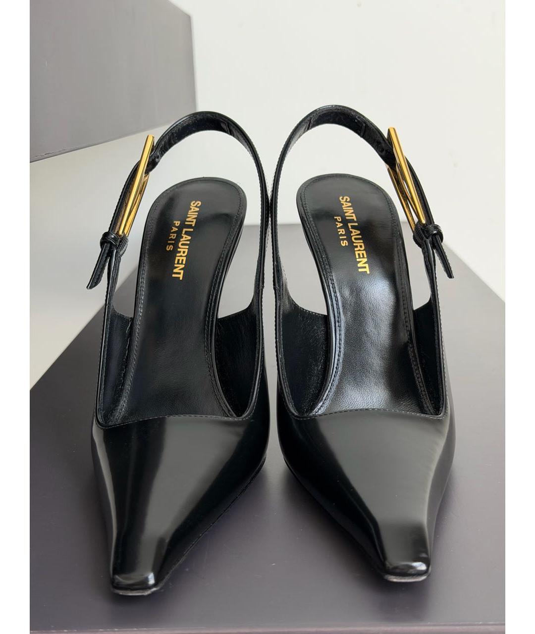 SAINT LAURENT Черные туфли из лакированной кожи, фото 2