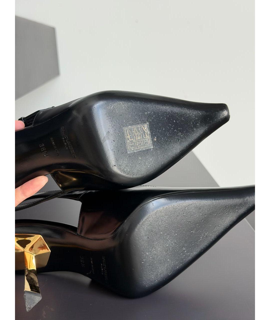 SAINT LAURENT Черные туфли из лакированной кожи, фото 6