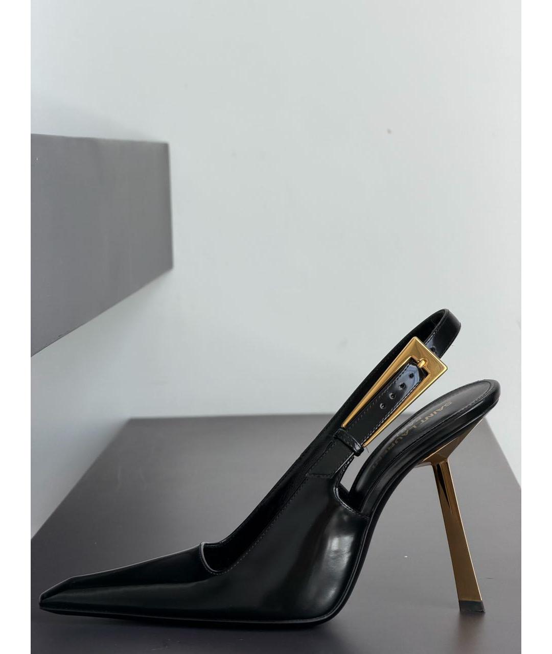 SAINT LAURENT Черные туфли из лакированной кожи, фото 7